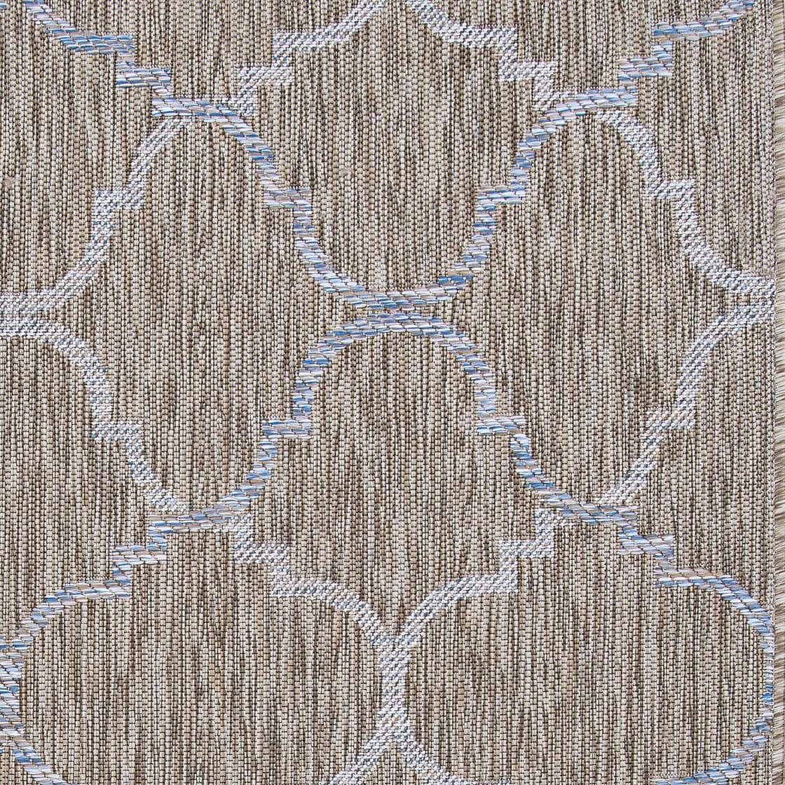 Couristan 2' x 7' Sand and Ivory Trellis Outdoor Rug