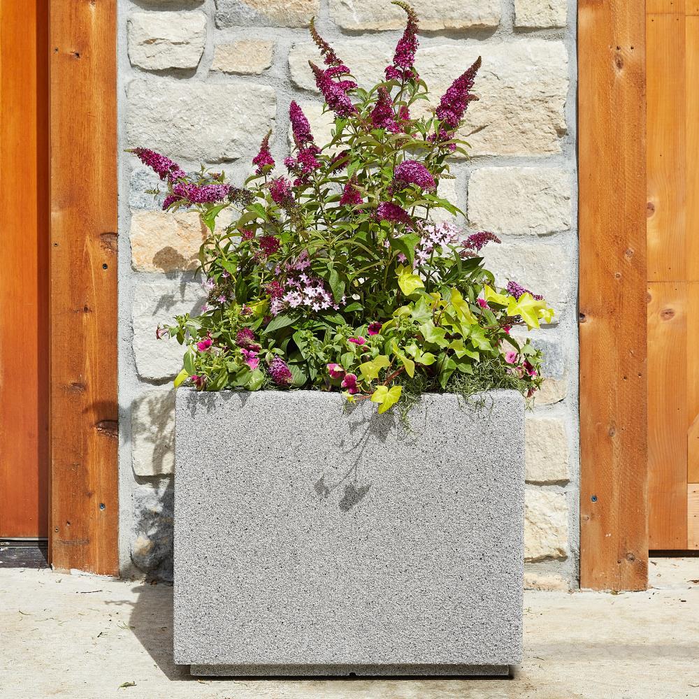 23'' Sandstone Granite Composite Square Outdoor Planter