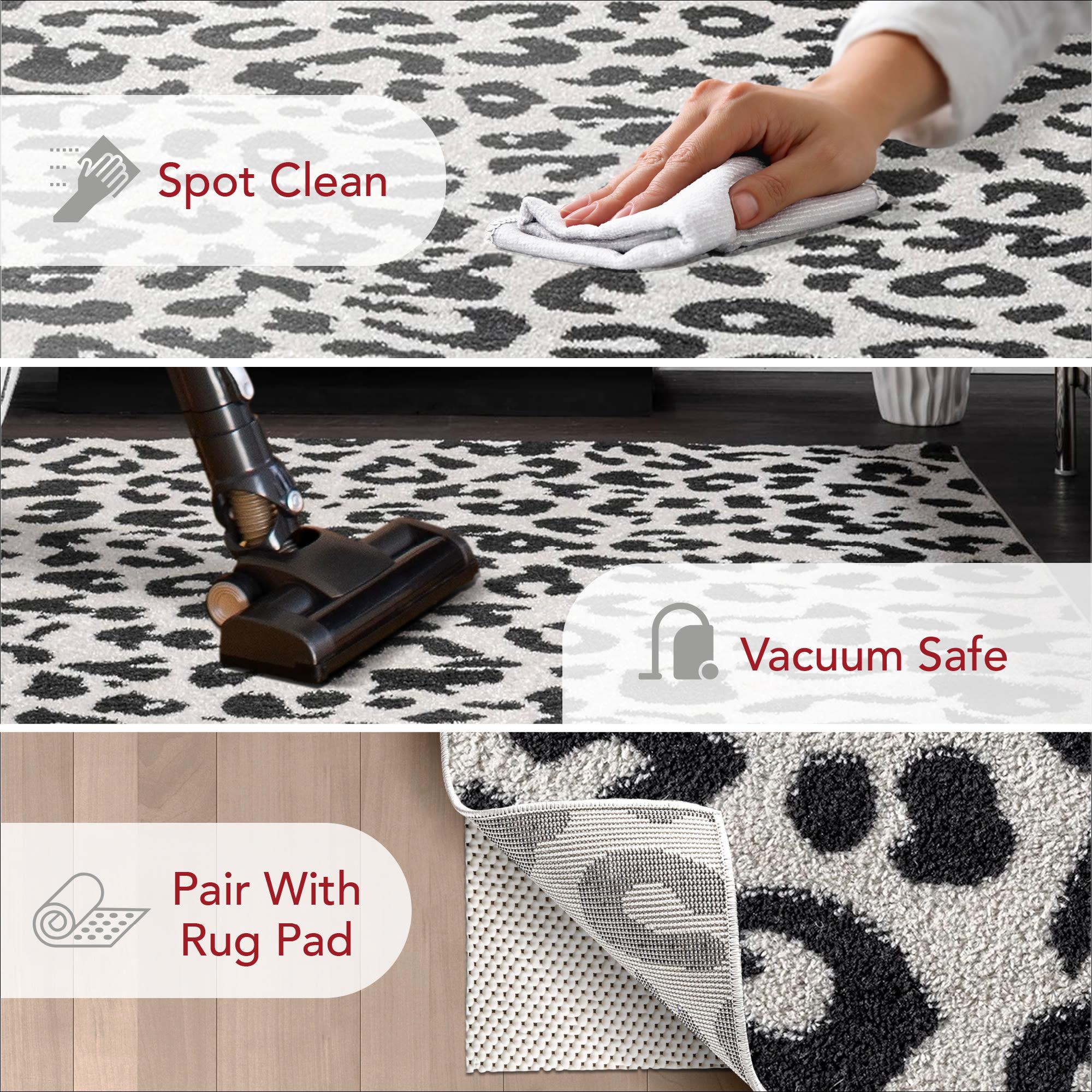 Nuloom Leopard Animal 10x14 Indoor Area Rug for Living Room Bedroom Dining Room Kitchen, Dark Grey/Ivory