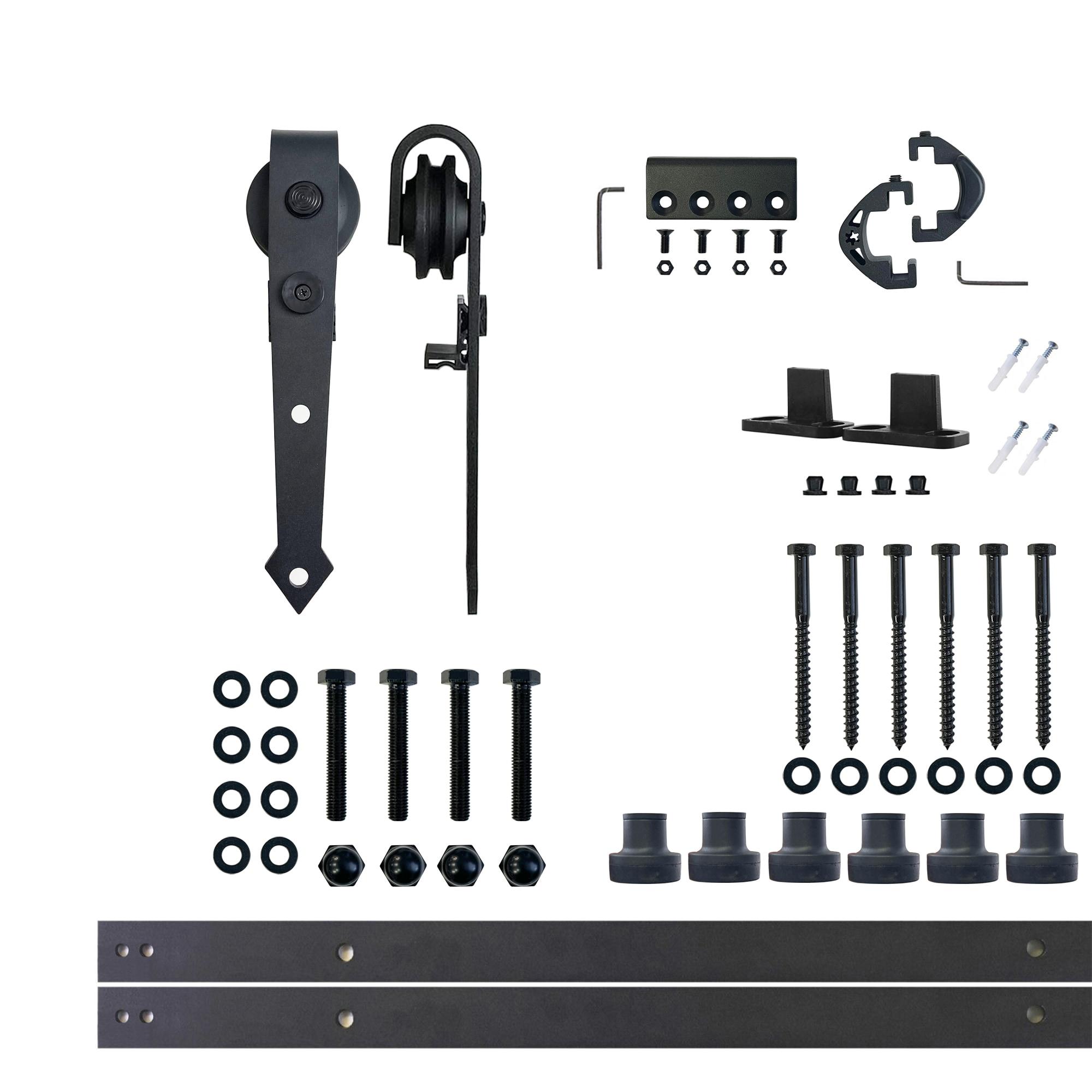 Homacer Black Rustic Arrow Design Non-Bypass Single Track One Door Hardware Kit( Door Not Included)