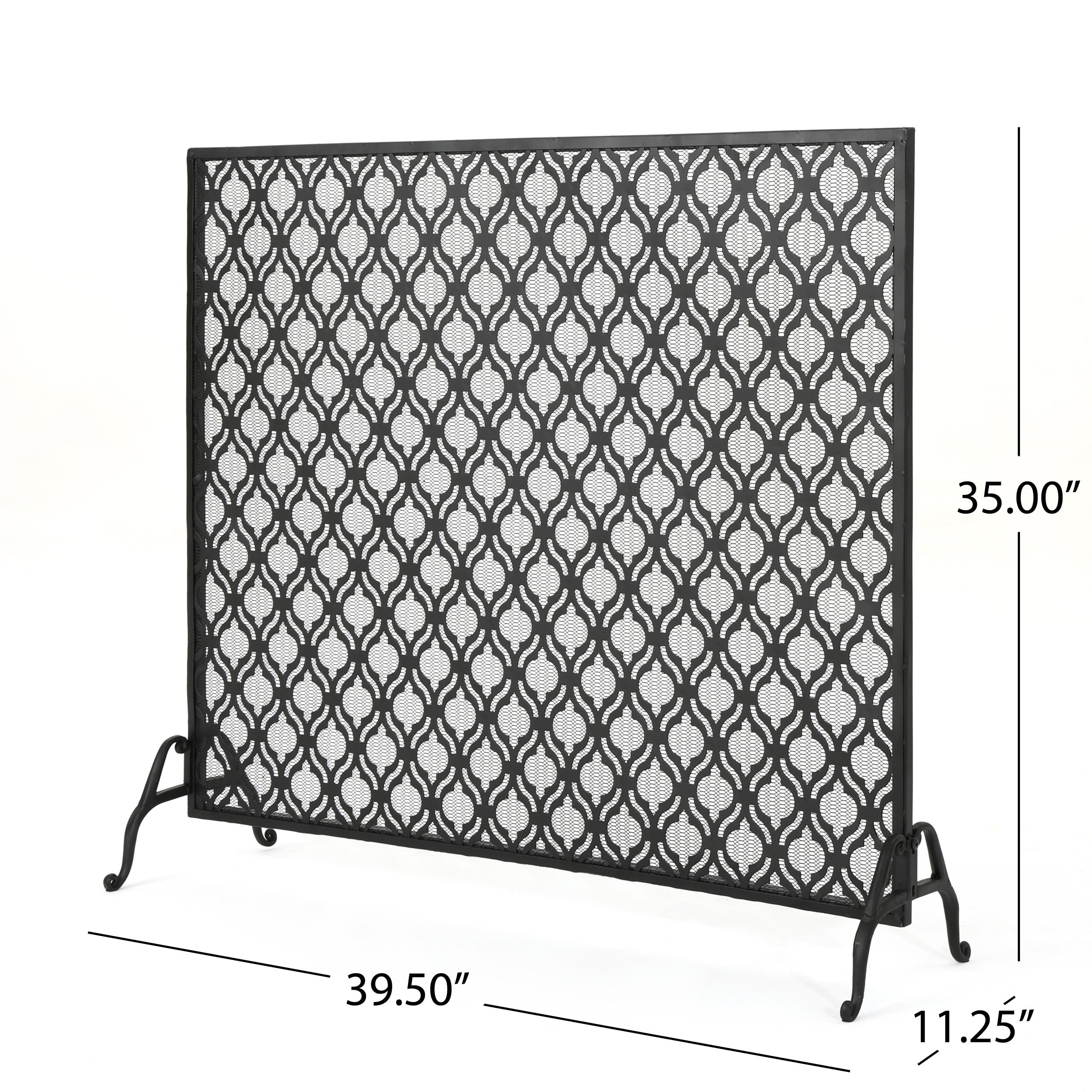 Fleur De Lis Living Tennison 1 Panel Iron Fireplace Screen