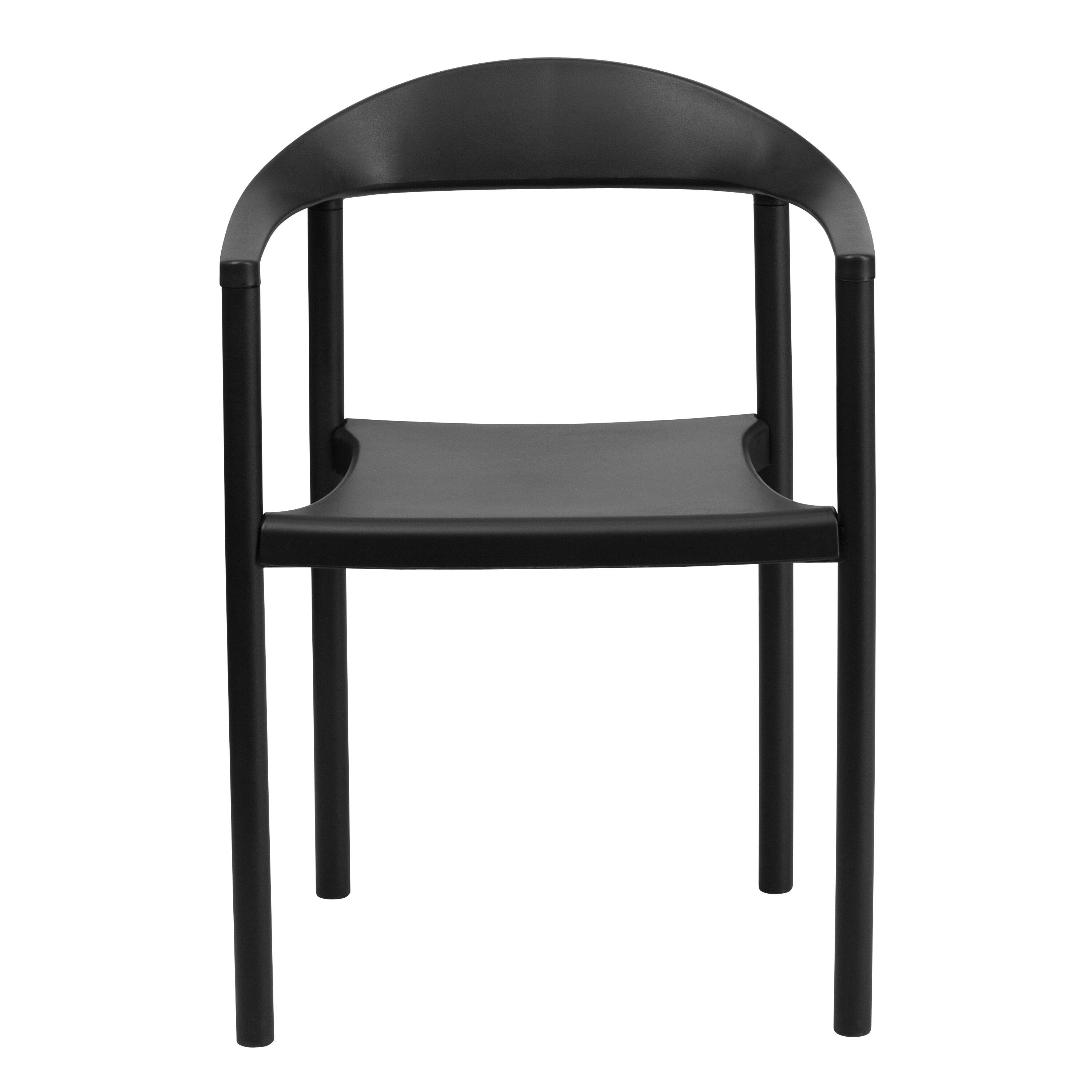 Flash Furniture HERCULES Series 1000 lb. Capacity Black Plastic Cafe Stack Chair