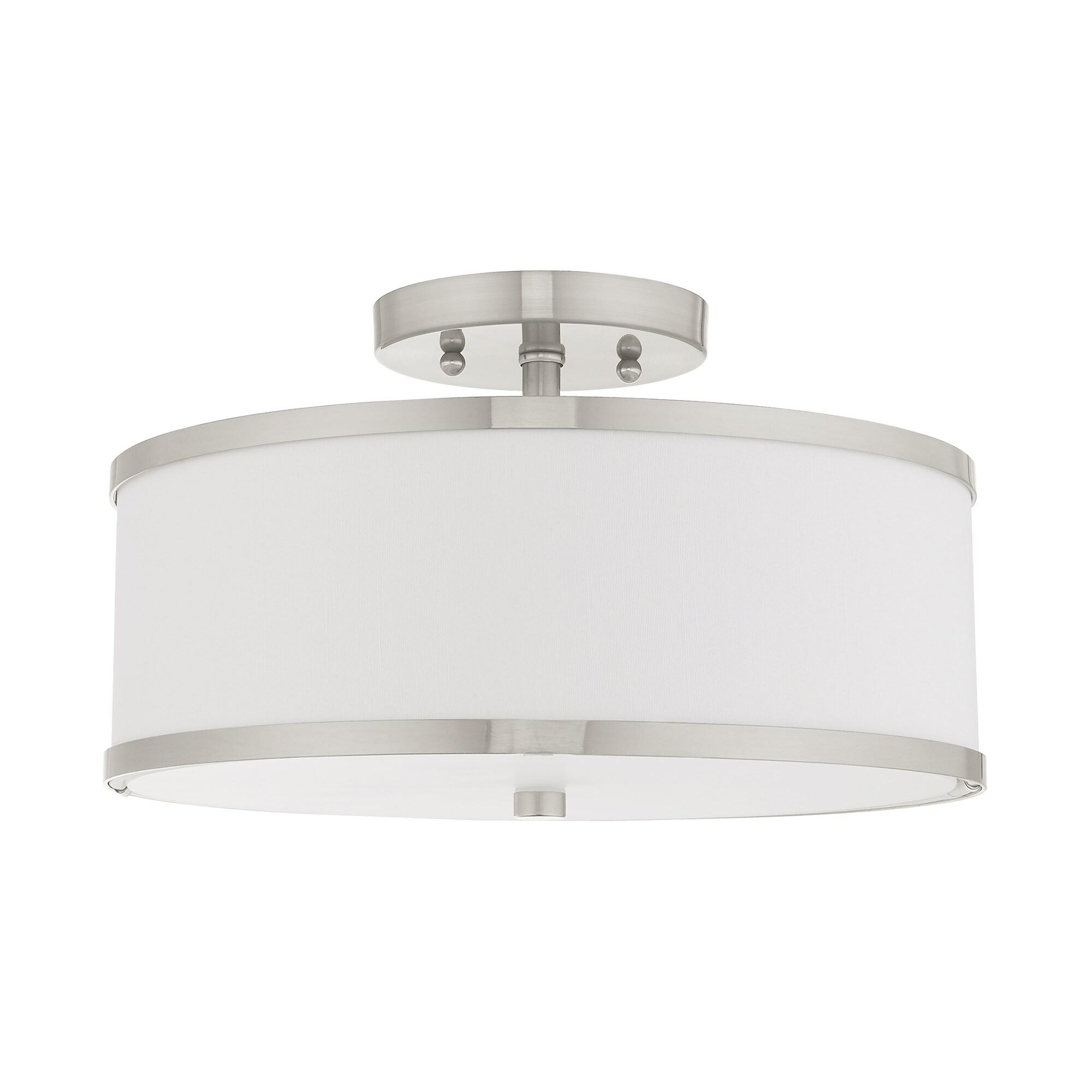 Livex Lighting Park Ridge 2 - Light Semi-Flush Mount in  Brushed Nickel