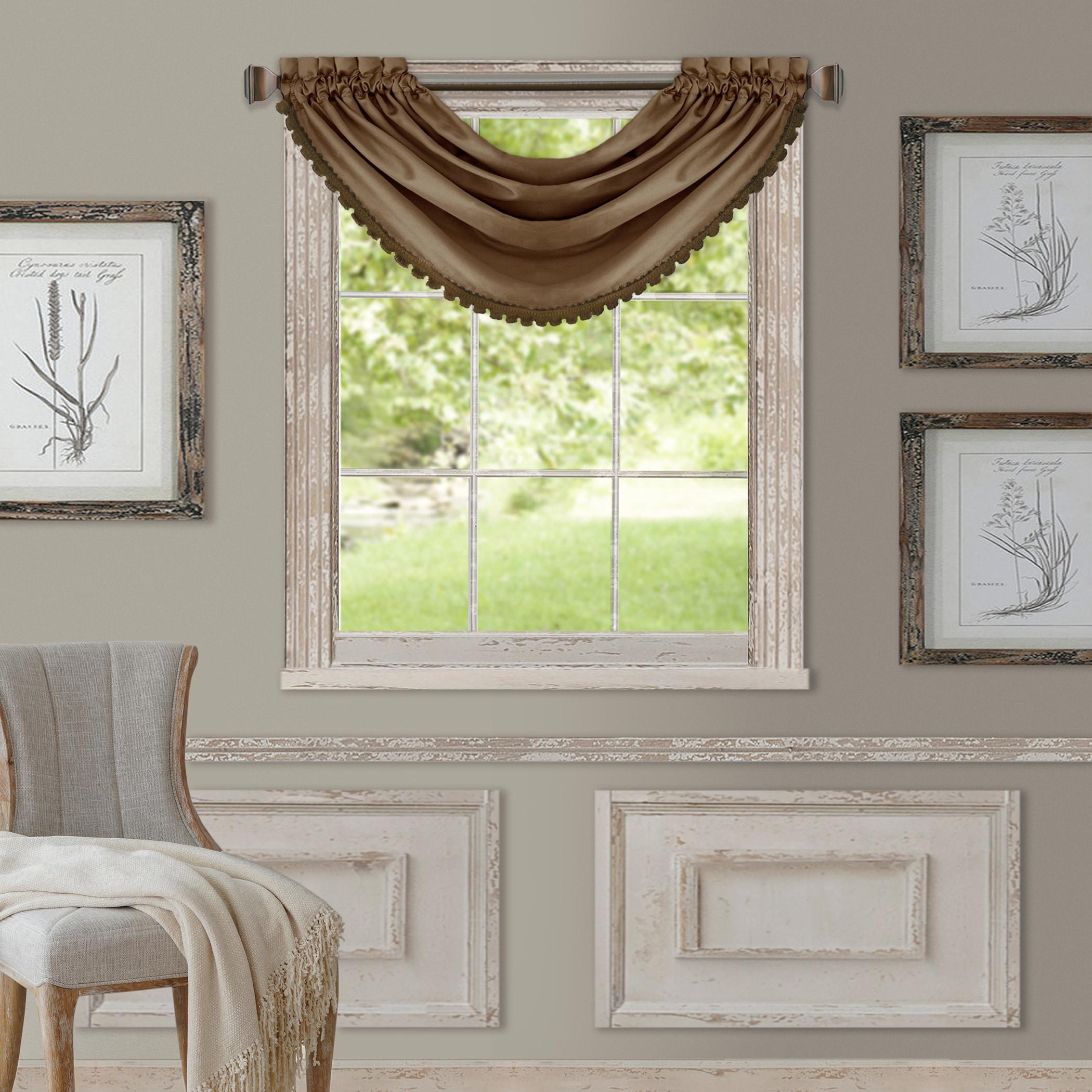 All Seasons Single Waterfall Window Valance - 52" x 36" - Antique Gold - Elrene Home Fashions