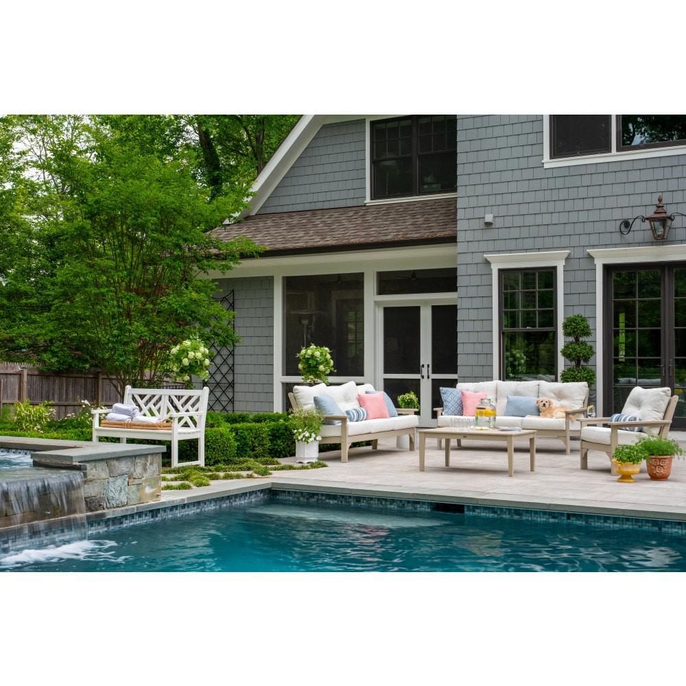 Vineyard 74" Wide Outdoor Patio Sofa with Revolution Cushions
