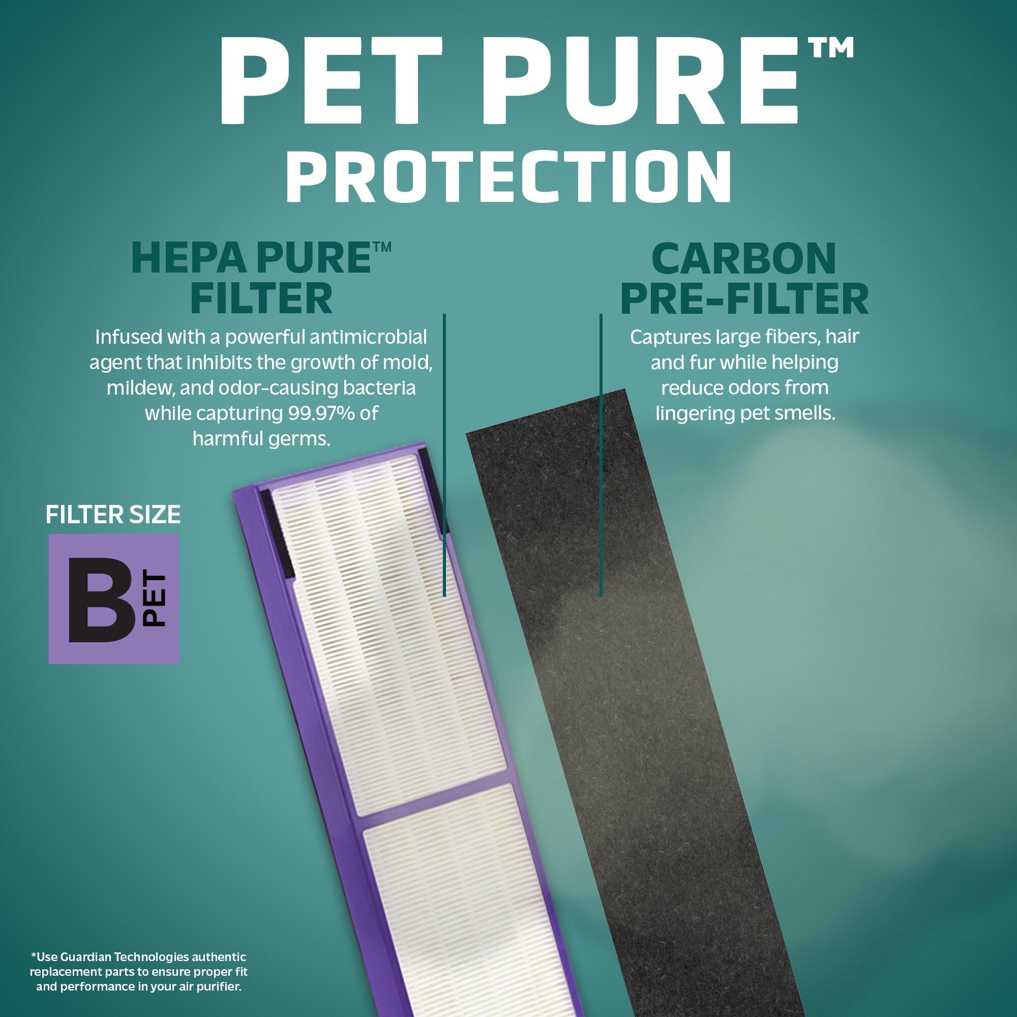 GermGuardian FLT4850PT True HEPA with Pet Pure Treatment GENUINE Replacement Air Control Filter B: Captures Dust, Pollen, Odors