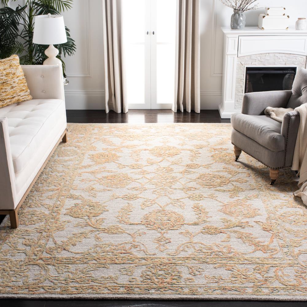 Abstract ABT477 Hand Tufted Area Rug - Beige/Gold - 5' X 8' - Safavieh.