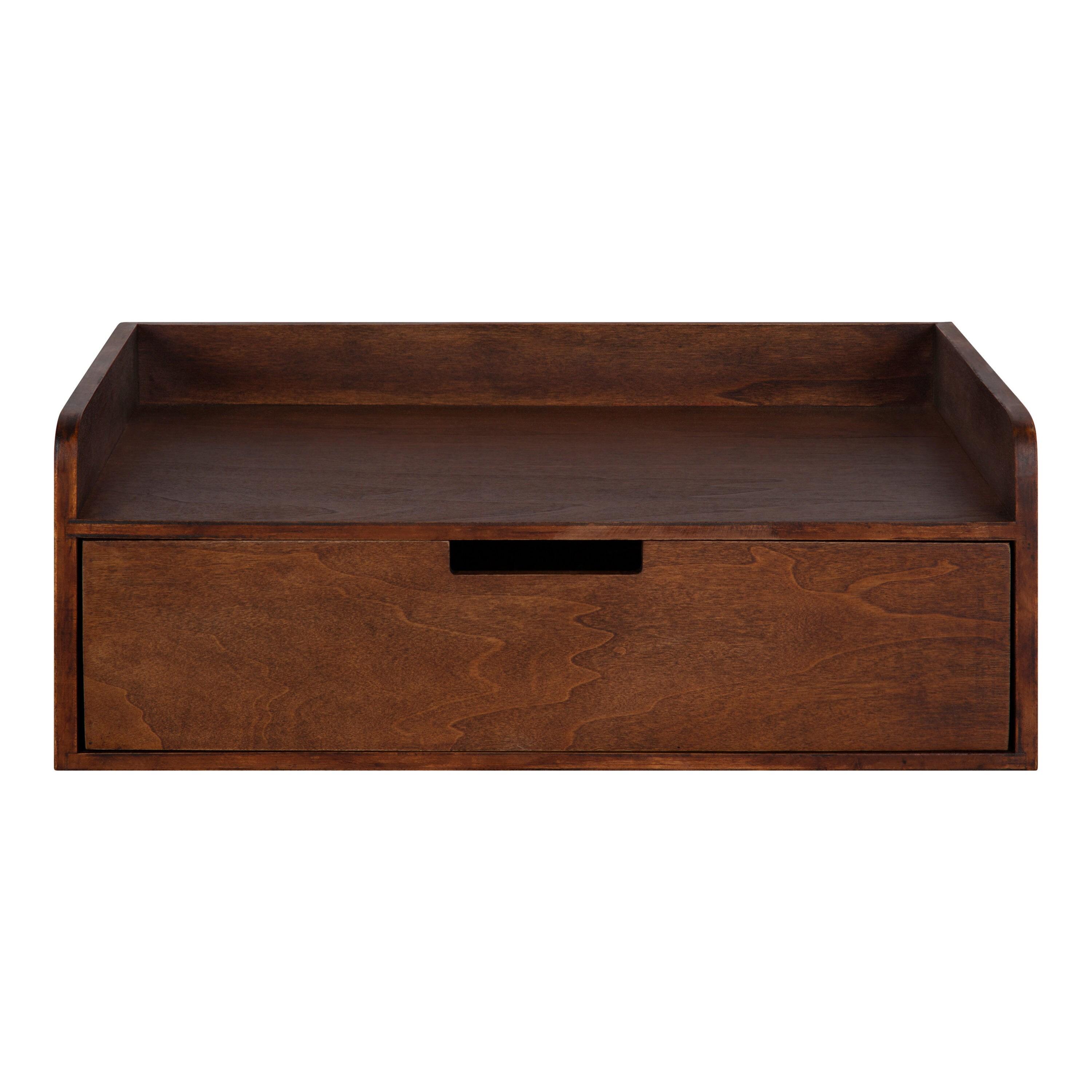 18" x 12" x 6.5" Kitt Floating Shelf Side Table Walnut Brown - Kate & Laurel All Things Decor