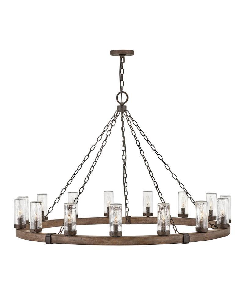 Sawyer 15-Light Single Tier Outdoor Rustic Chandelier