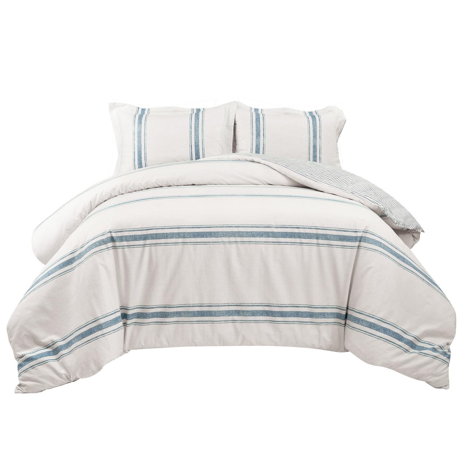 Standard Cotton 460 TC Reversible 3 Piece Duvet Cover Set
