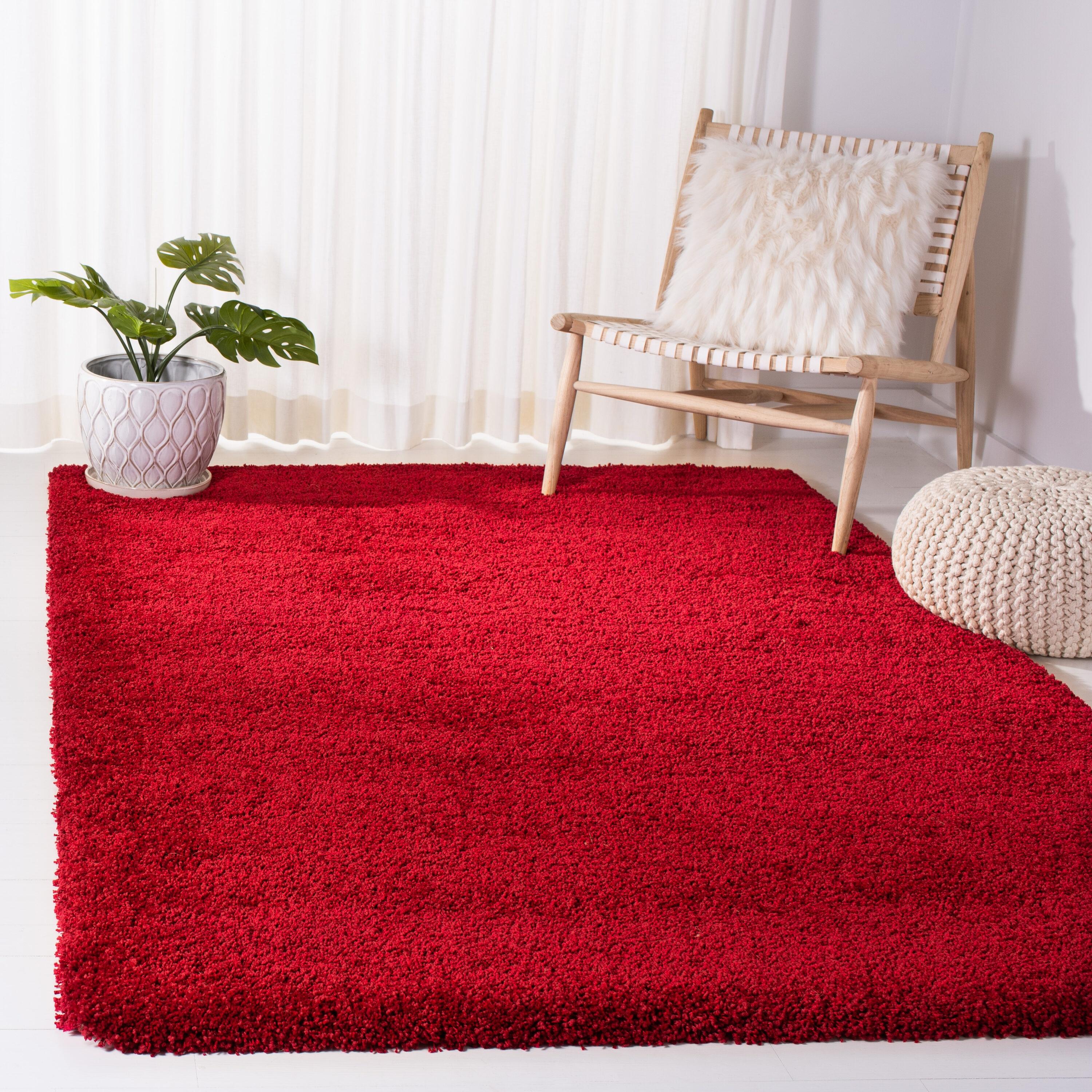 Milan Shag SG180 Power Loomed Indoor Area Rug - Red - 5'1"x8' - Safavieh