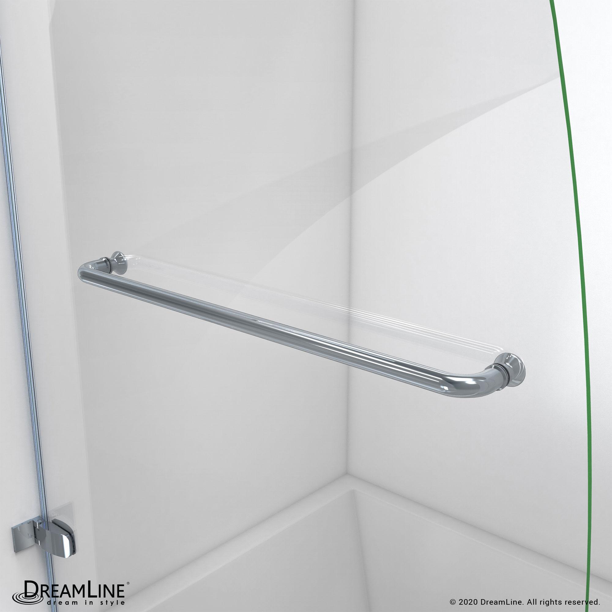 Aqua Uno 56" W x 58" H Hinged Semi-Frameless Tub Door