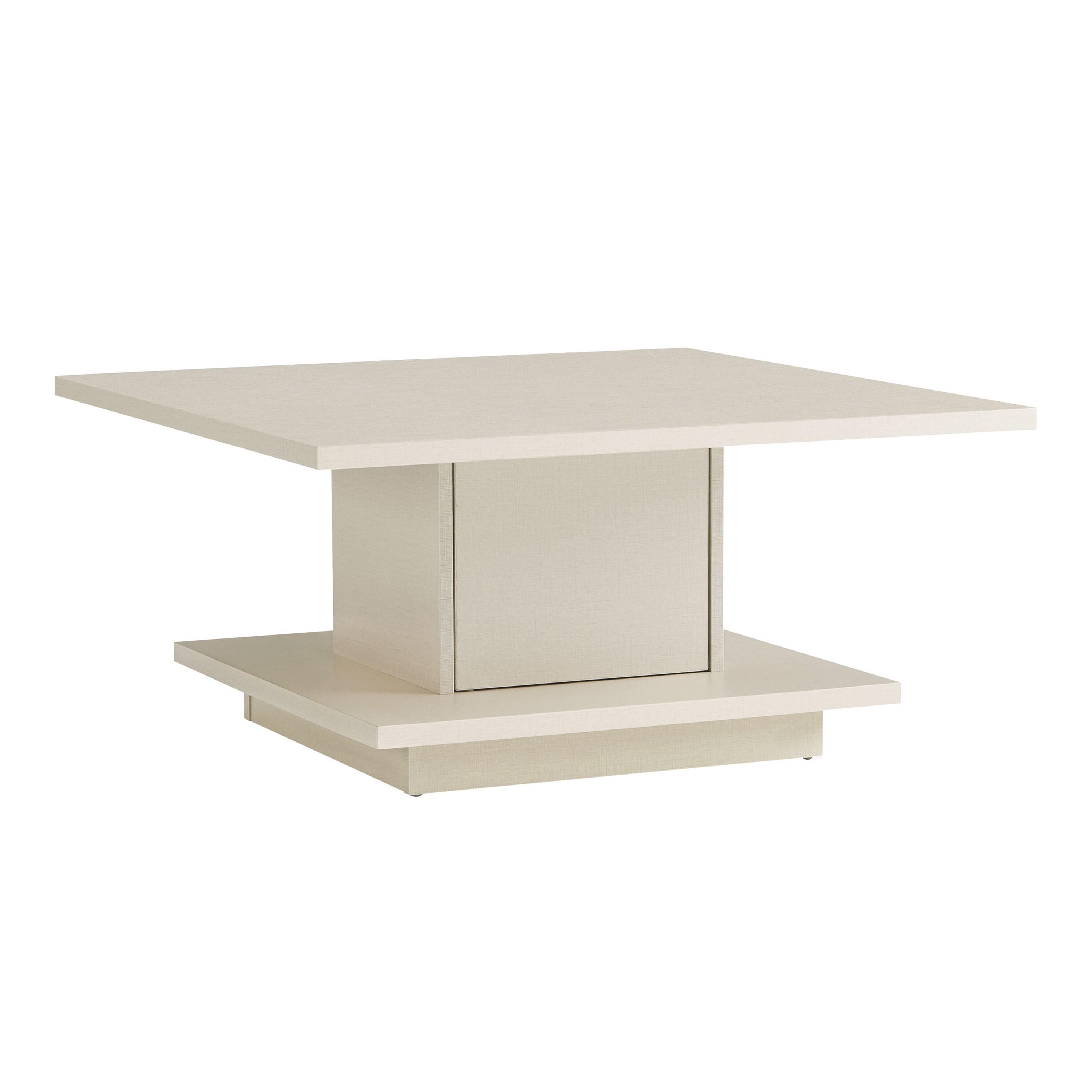 24/7 Shop At Home Traci 31" Square Coffee Table: Modern Design, Pedestal Base, MDF & Veneer