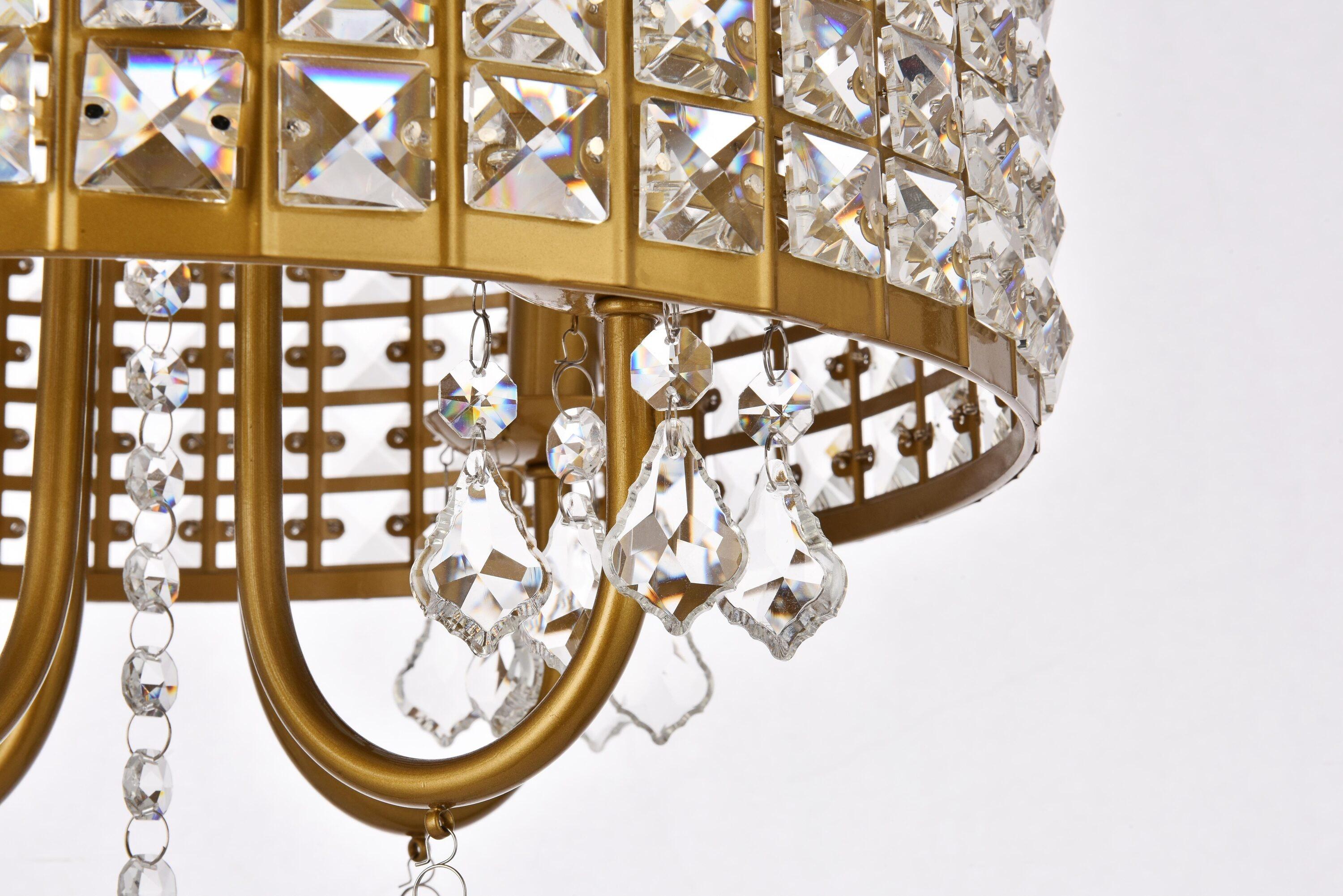 Elegant Lighting Elise 17 inch pendant in brass