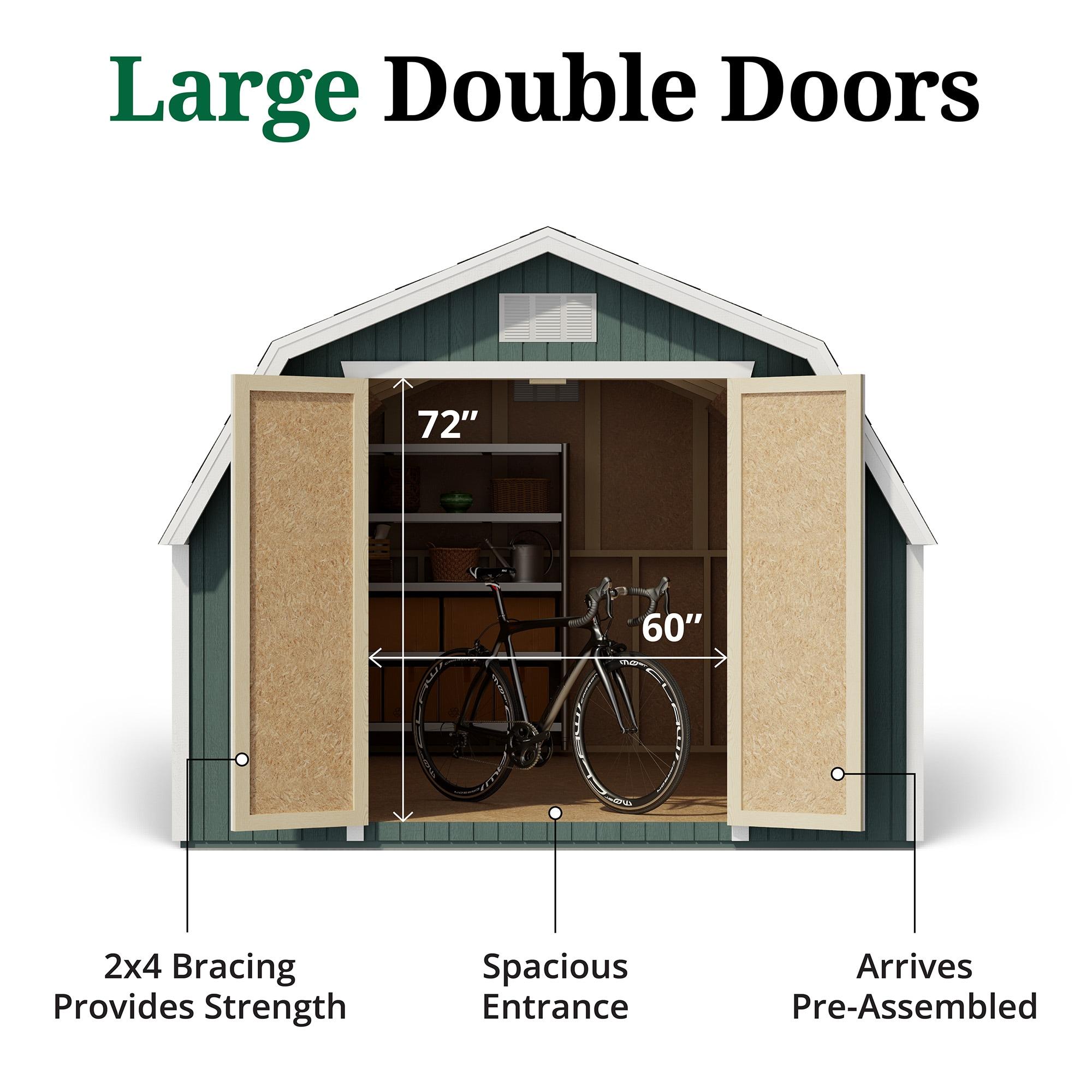 Little Cottage Co. 10x10 Classic Gambrel Barn with 4 ft. Sidewalls and Floor, Outdoor Wood Storage Shed Do-It-Yourself Precut Kit