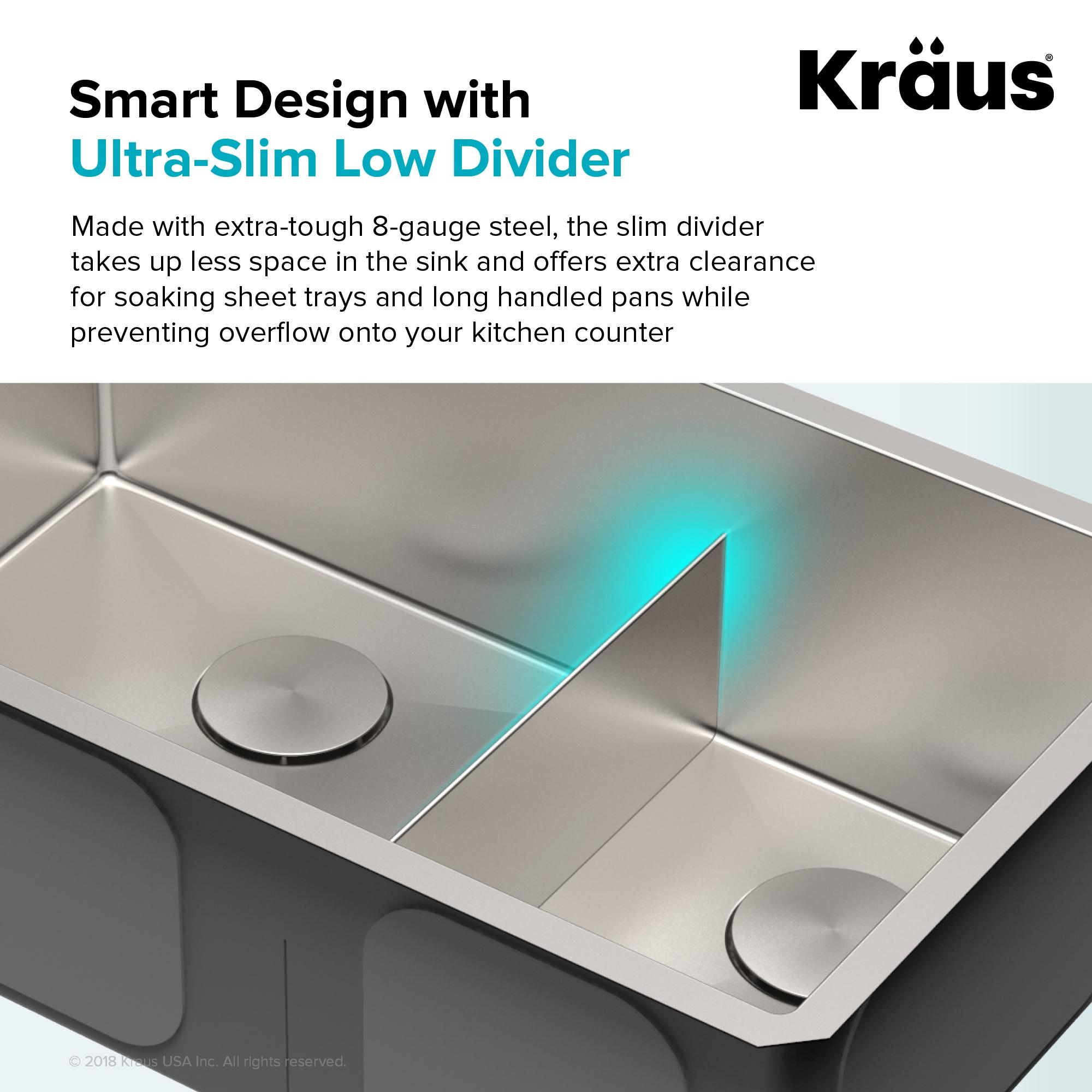 KRAUS Standart PRO™ Undermount 60/40 Double Bowl 16 Gauge Stainless Steel Kitchen Sink