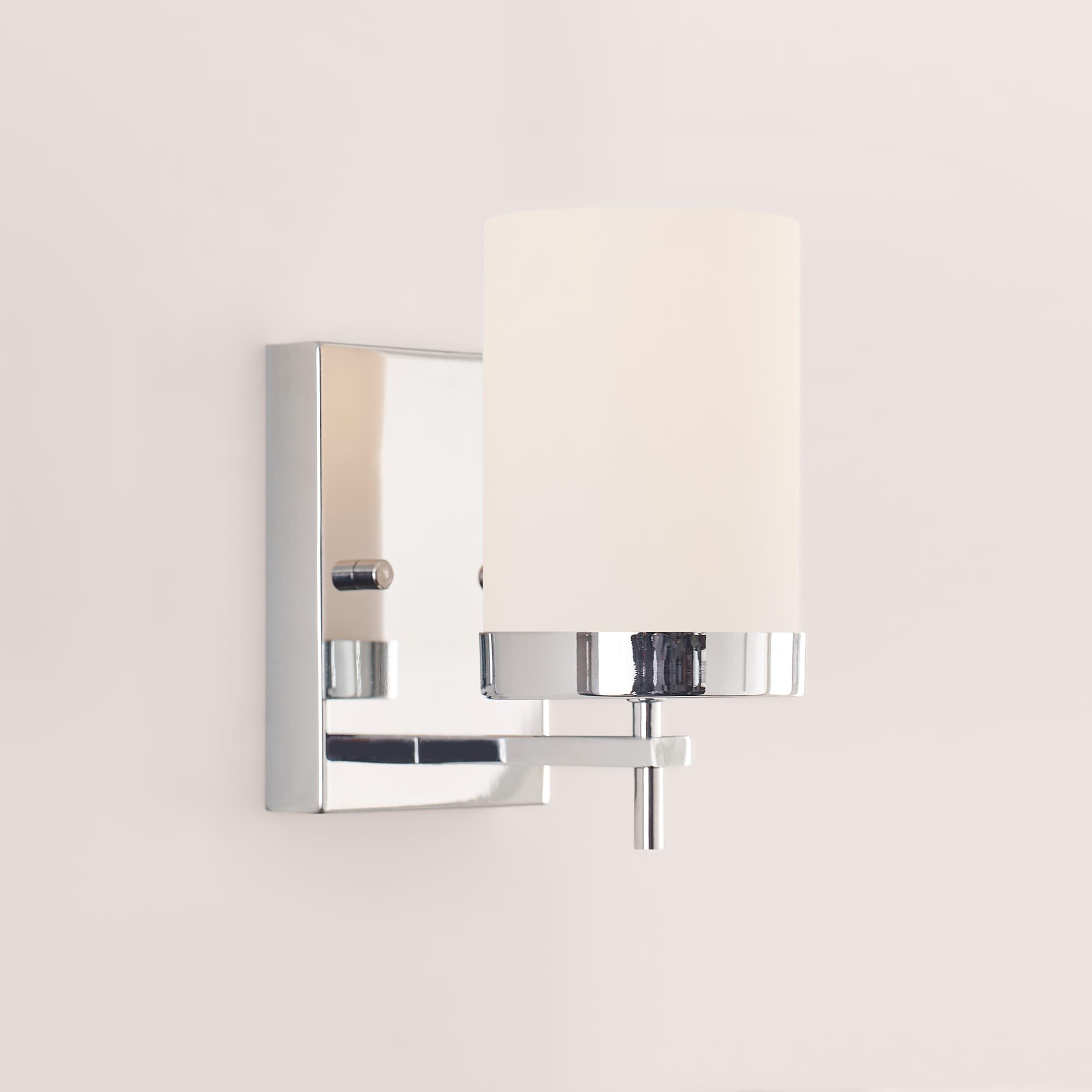 Zire Minimalist Chrome Cylinder Wall Sconce, Direct Wired
