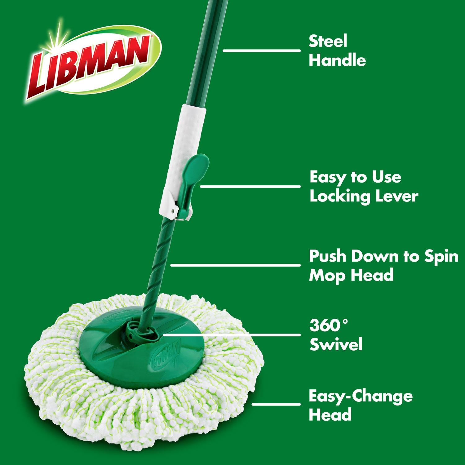 Libman Tornado Spin Mop and Bucket System | All-in-One Floor Cleaning Kit with Advanced Microfiber Head