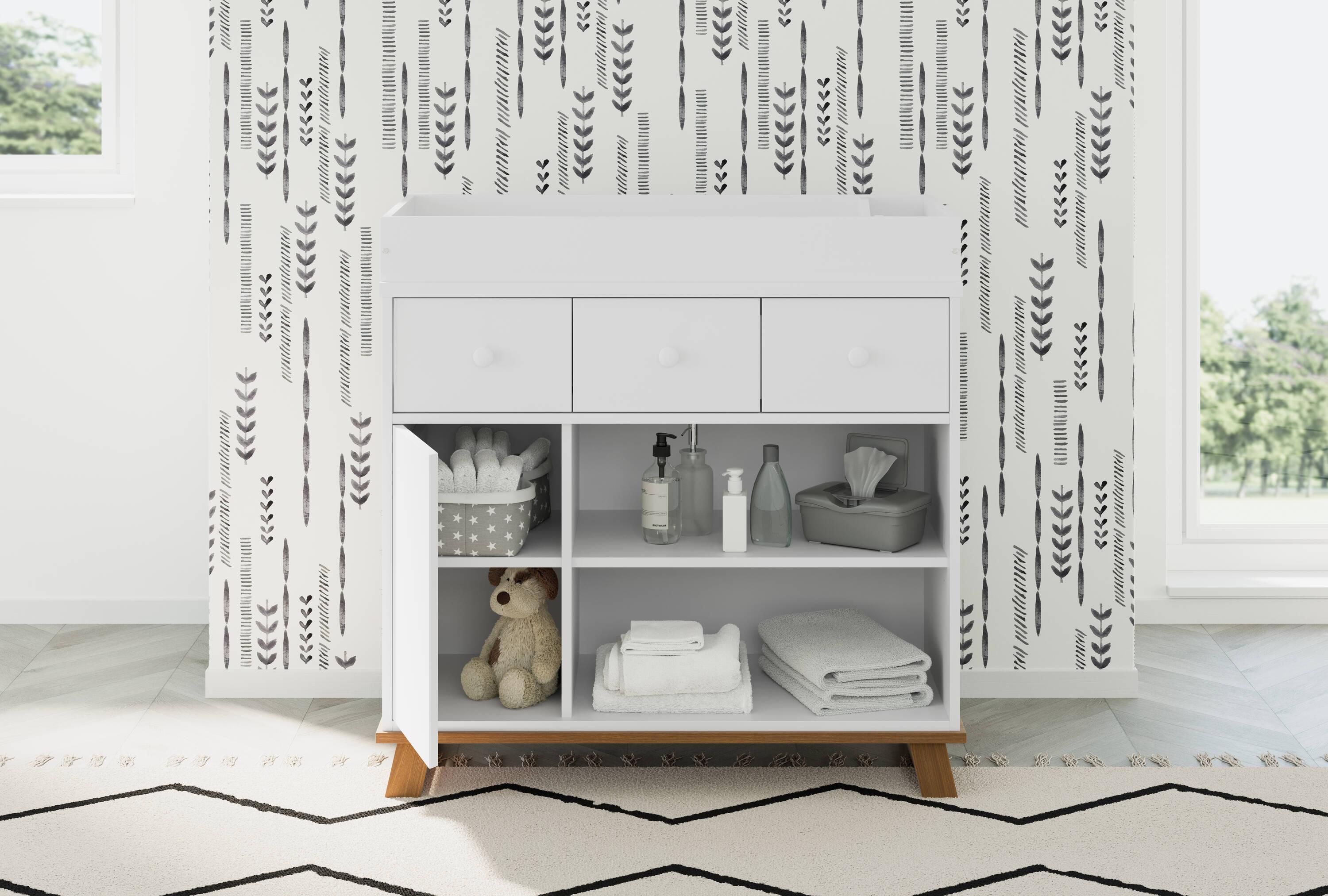 Storkcraft Modern 2 Drawer Dresser with Removable Changing Topper