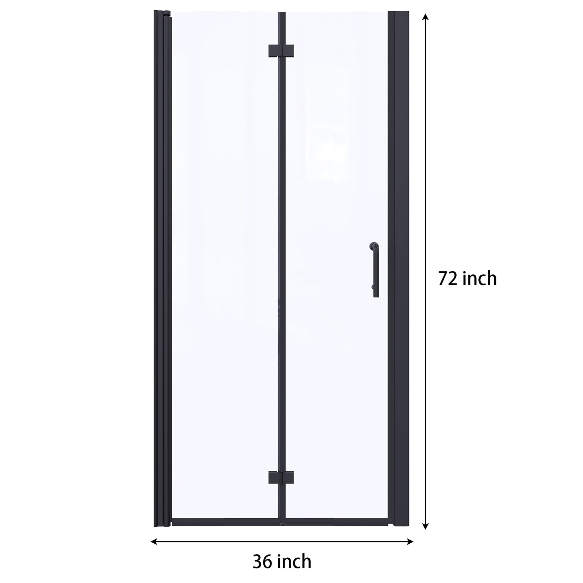 36'' W x 72'' H Bi-Fold Semi-Frameless Shower Door with Clear Glass