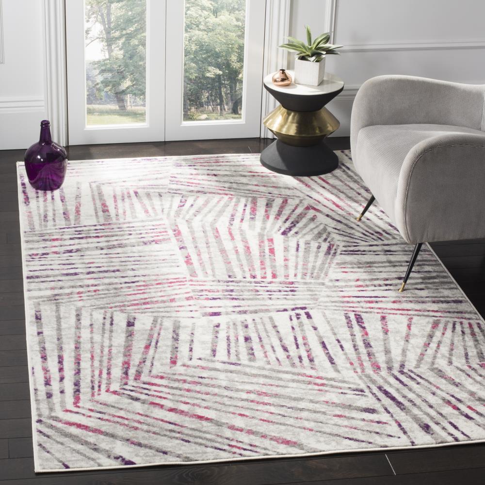 Skyler SKY191 Power Loomed Indoor Area Rug - Grey/Pink - 8'x10' - Safavieh