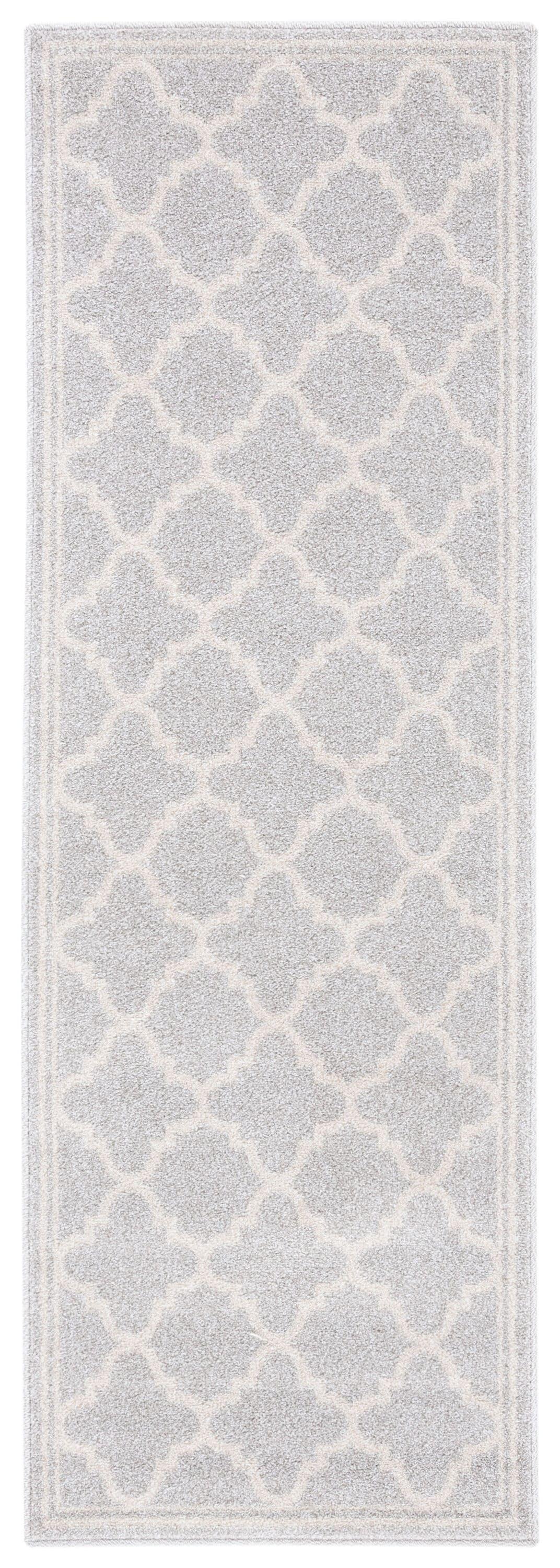 Amherst AMT422 Power Loomed Indoor Runner Rug - Light Grey/Beige - 2'3"x11' - Safavieh