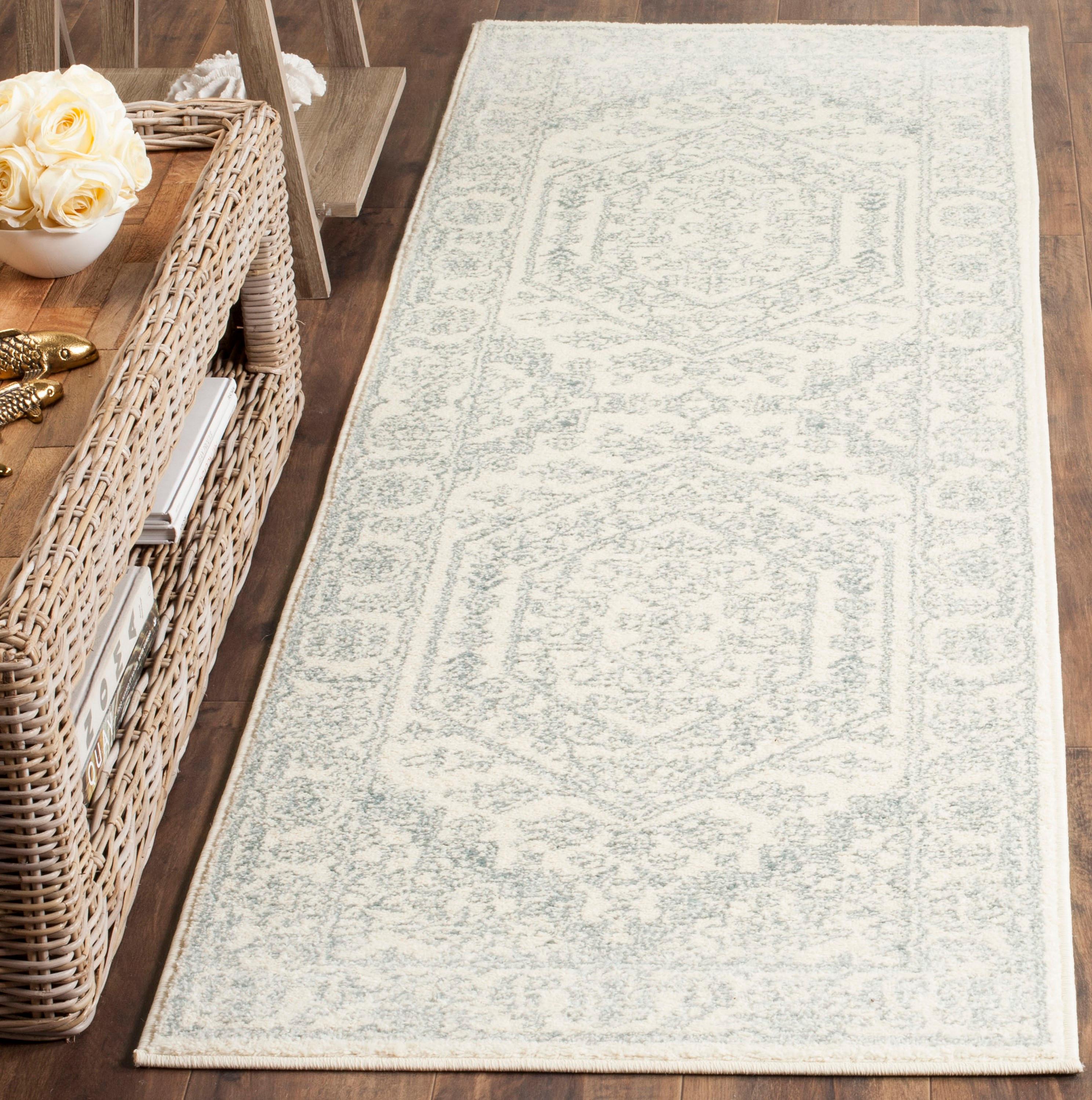 Adirondack ADR108 Power Loomed Runner Rug - Ivory/Slate - 2'6"x8' - Safavieh.