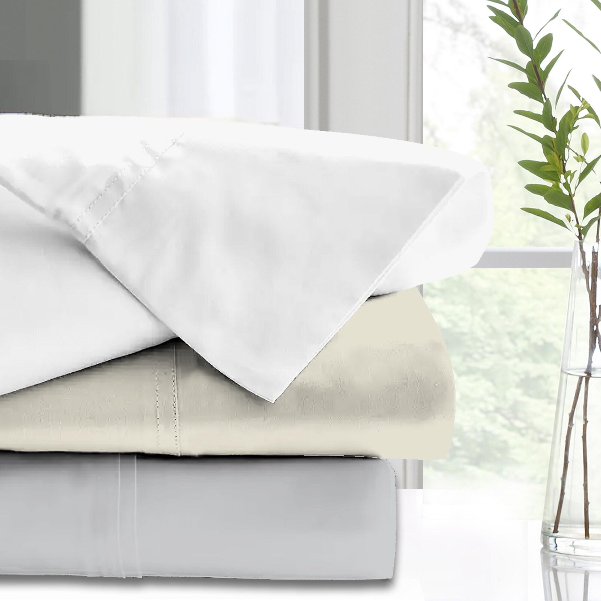 Queen 800 Thread Count Cotton Rich Sateen Sheet Set Light Gray - Color Sense