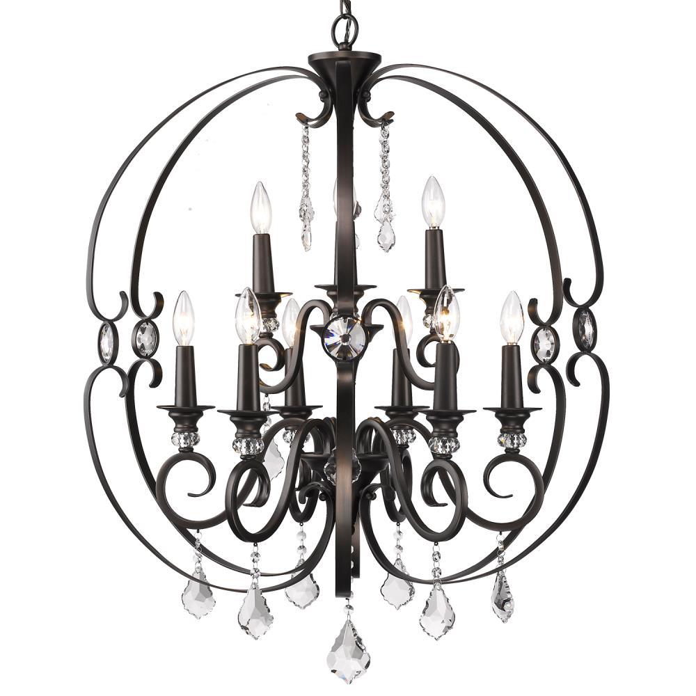 Ella 2 Tier - 9 Light Chandelier in Brushed Etruscan Bronze