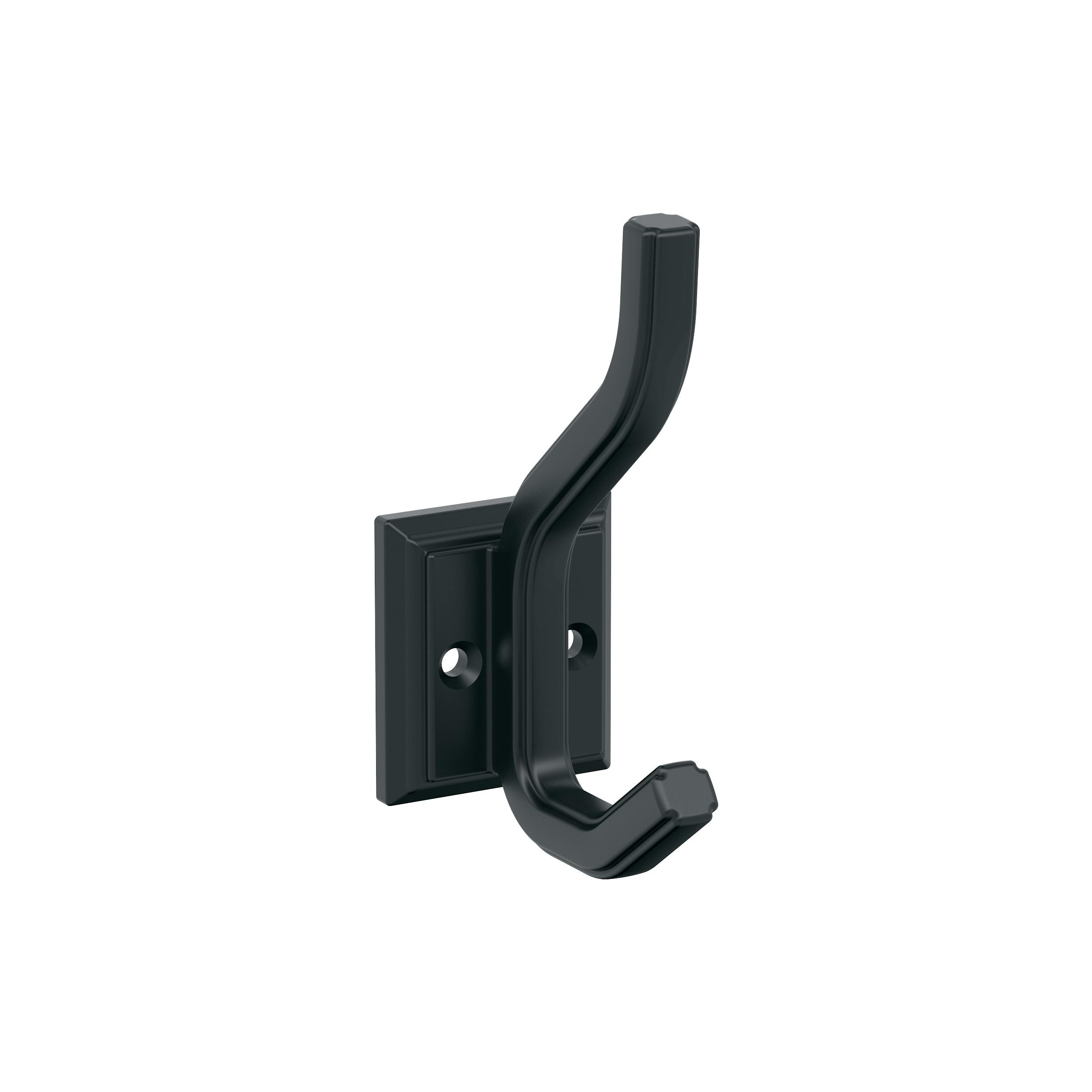 Amerock Aliso Transitional Double Prong Matte Black Wall Hook