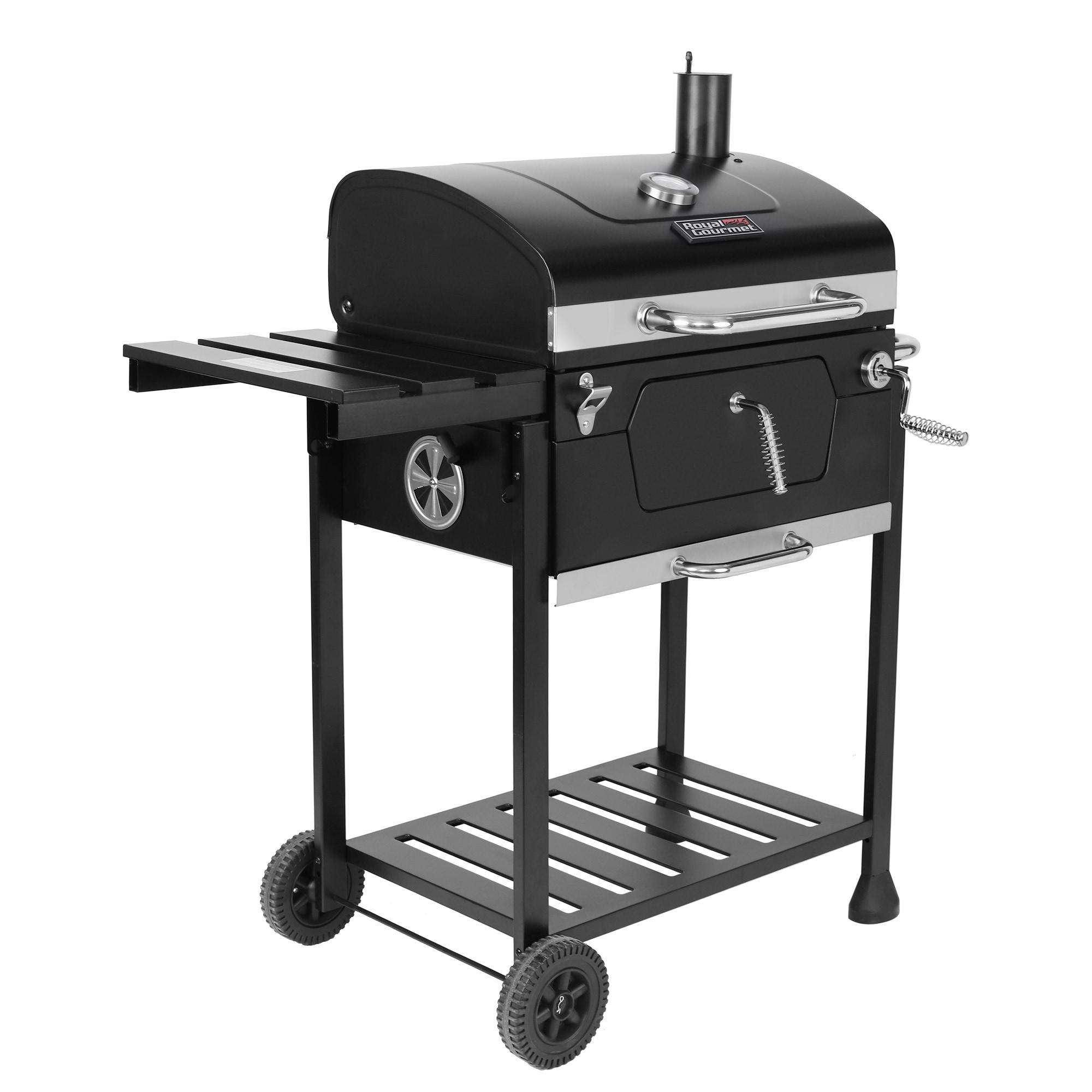 Royal Gourmet 24" Barrel Charcoal Grill with Side Table