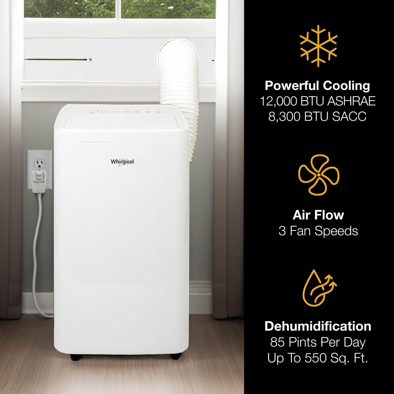 Whirlpool 12000 BTU Portable Air Conditioner with Remote Included