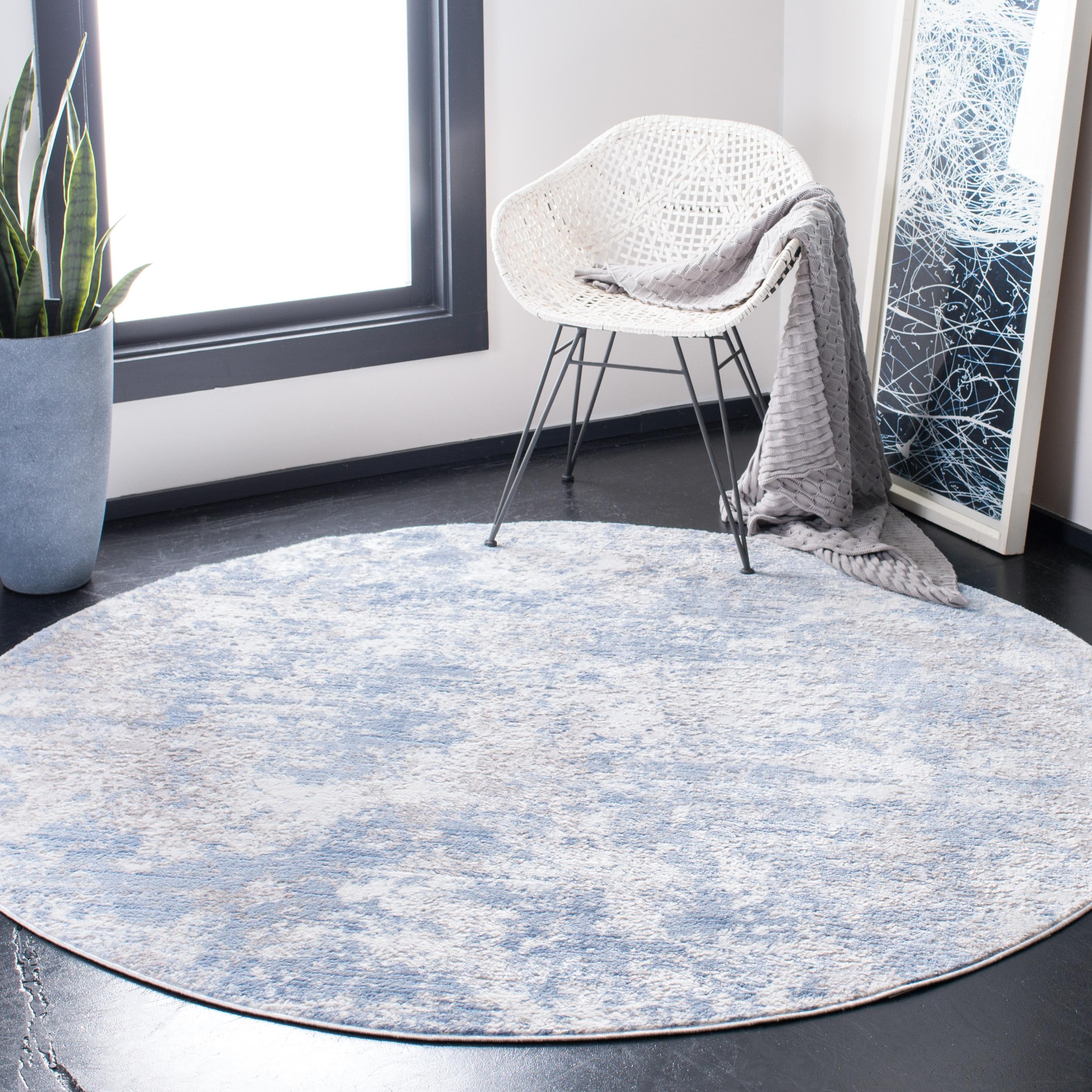 Amelia ALA705 Power Loomed Area Rug - Grey/Blue - 9' round - Safavieh.