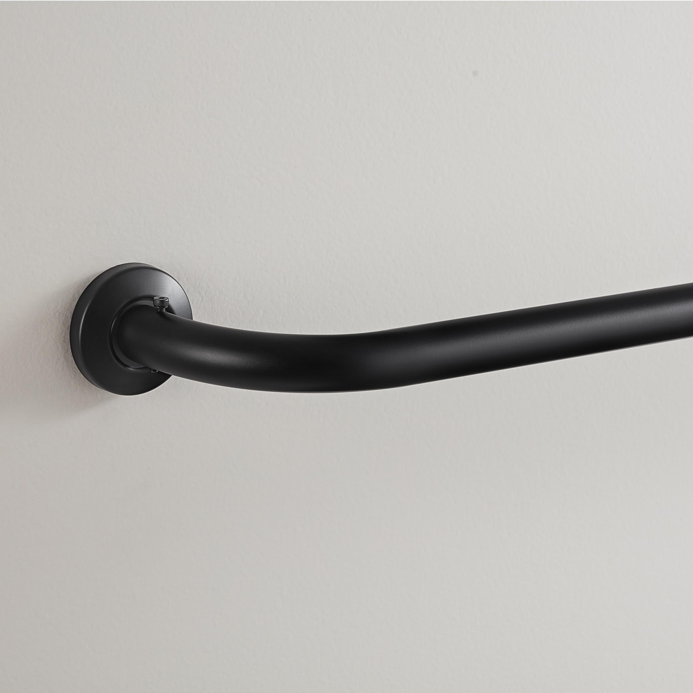 Eclipse Barnes 1" Blackout Wrap Curtain Rod, 28-48", Matte Black
