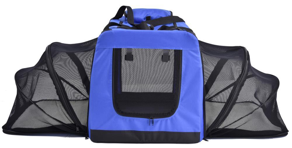 Touchdog Pet Life 'Hounda Accordion' Metal Framed Soft-Folding Collapsible Dual-Sided Expandable Pet Dog Crate