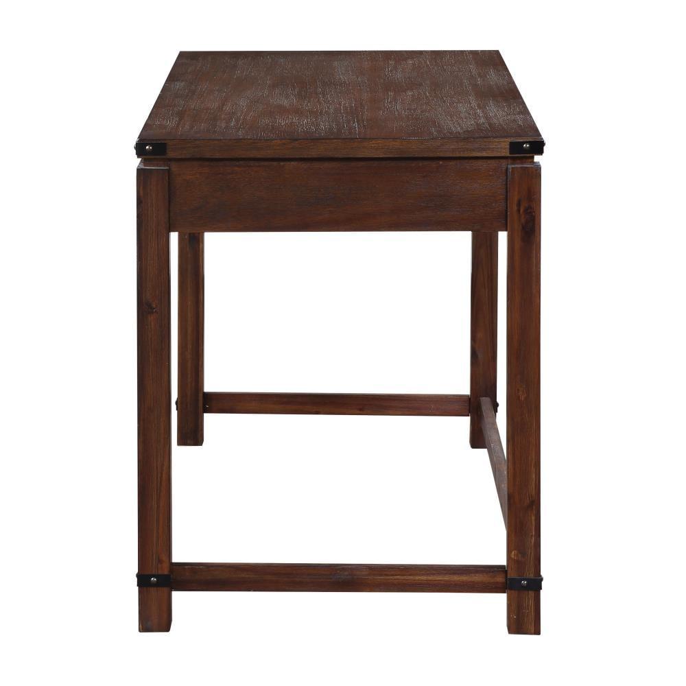 Baton Rouge Home Office Writing Desk in Brushed Walnut Finish Engineered Wood