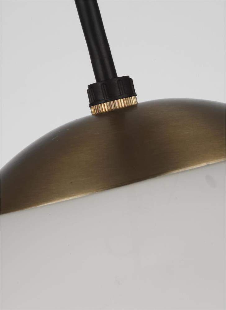 Leo Satin Brass 10" Smooth White Glass Globe Pendant Light