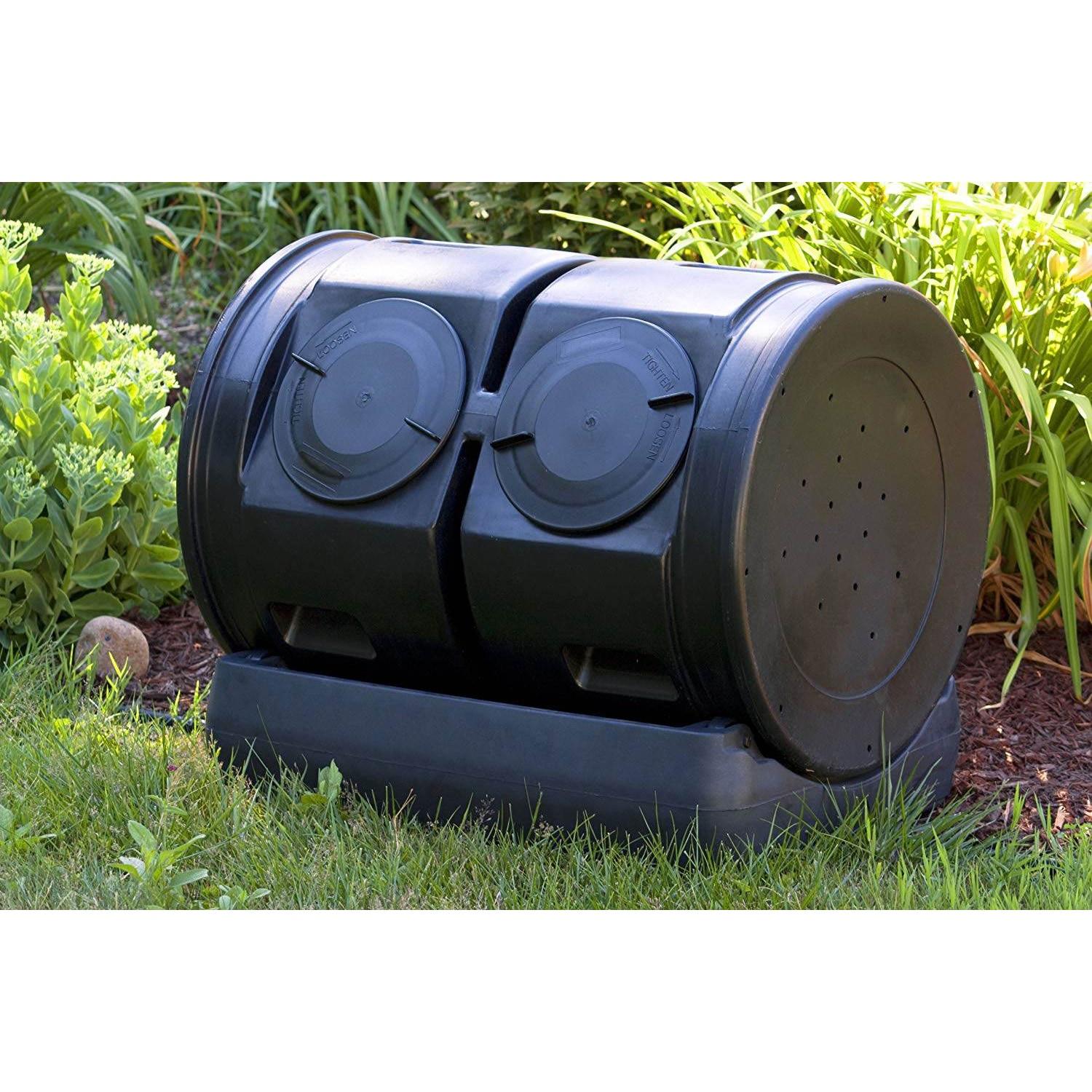 Good Ideas Compost Wizard 50 Gallons Plastic Outdoor Tumbler Composter with Latching Lid