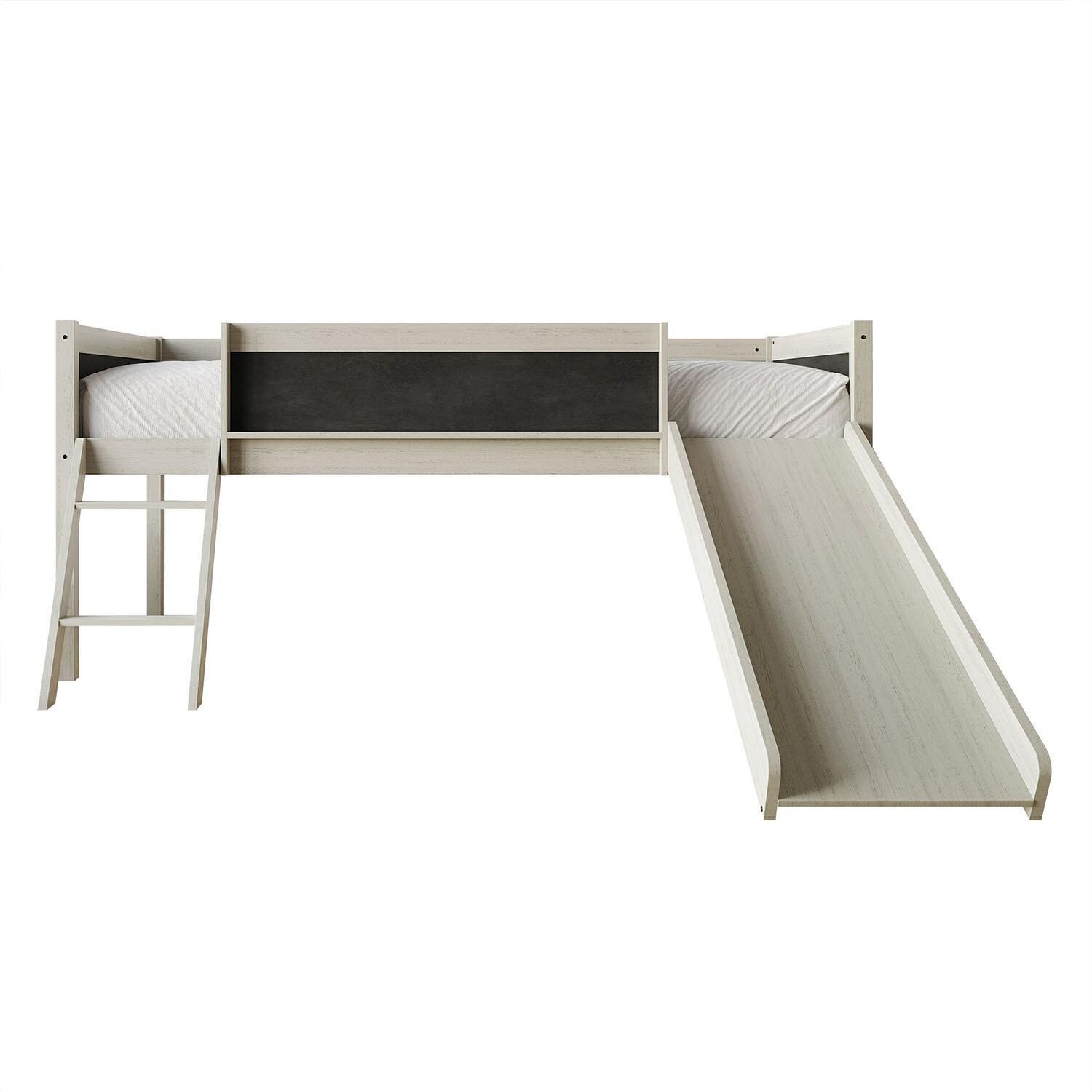 ChaletPosh Twin Size Wooden Loft Bed in Antique Grey