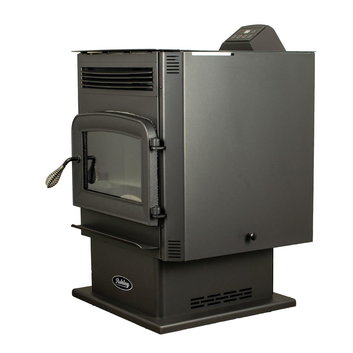 Ashley Black Steel Medium Pedestal Wood Pellet Stove
