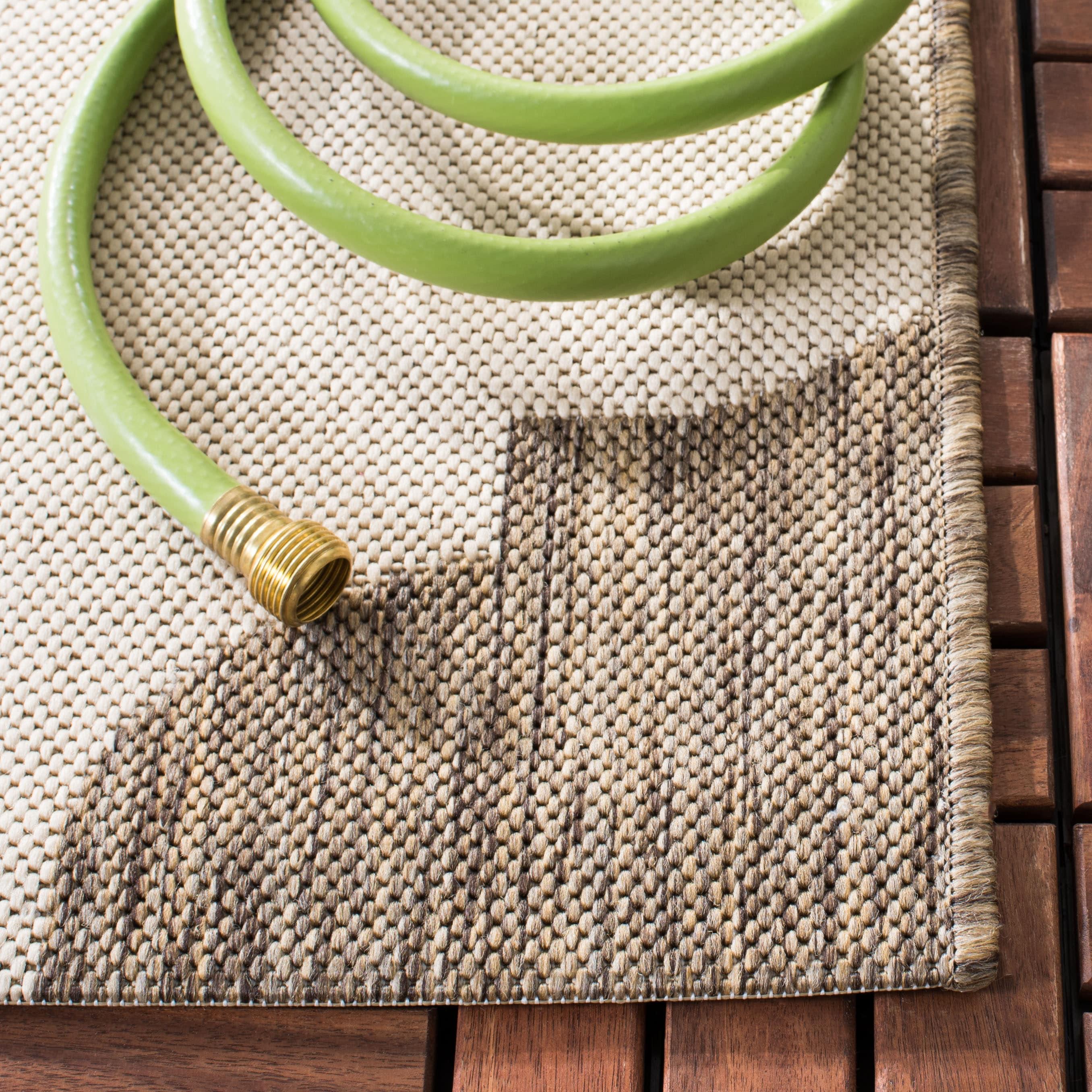 Courtyard CY6162 Power Loomed Indoor and Outdoor Accent Rug - Beige/Brown - 2'7"x5' - Safavieh