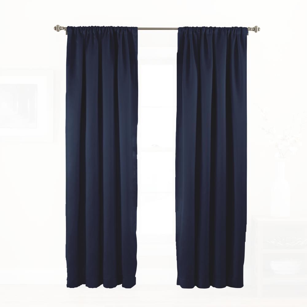 Eclipse Solid Thermapanel Room Darkening Rod Pocket 54 x 84 Panel in Navy