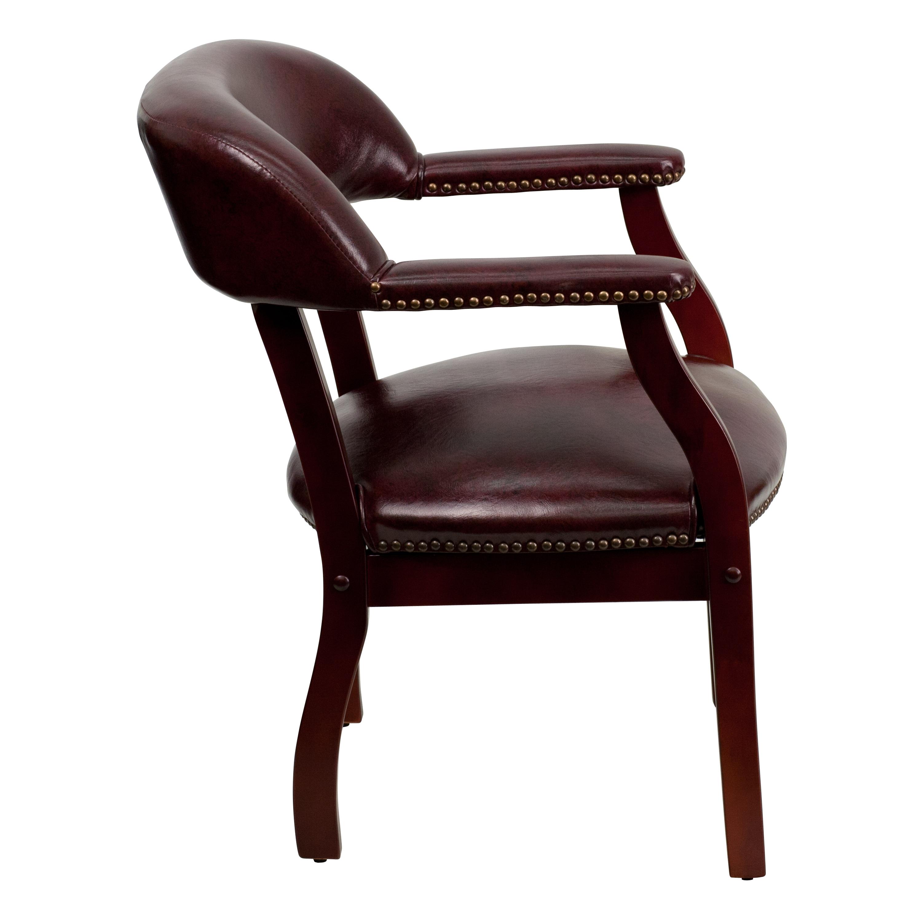 Flash Furniture Oxblood Vinyl Luxurious Conference Chair with Accent Nail Trim