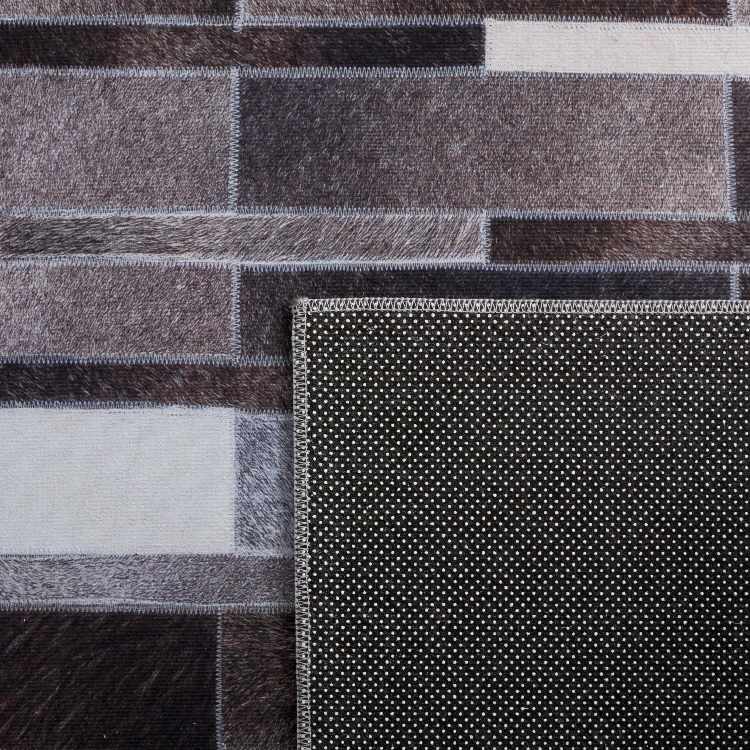 Faux Hide FAH542 Power Loomed Machine Washable Area Rug - Ivory/Grey - 3'x5' - Safavieh.