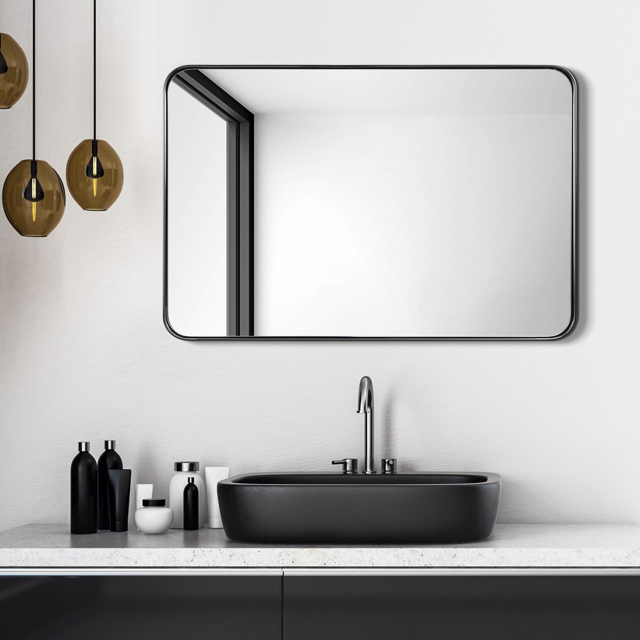 Empire Art Direct Ultra Stainless Steel Rectangular Wall Mirror Brushed Black 24" x 36" Black
