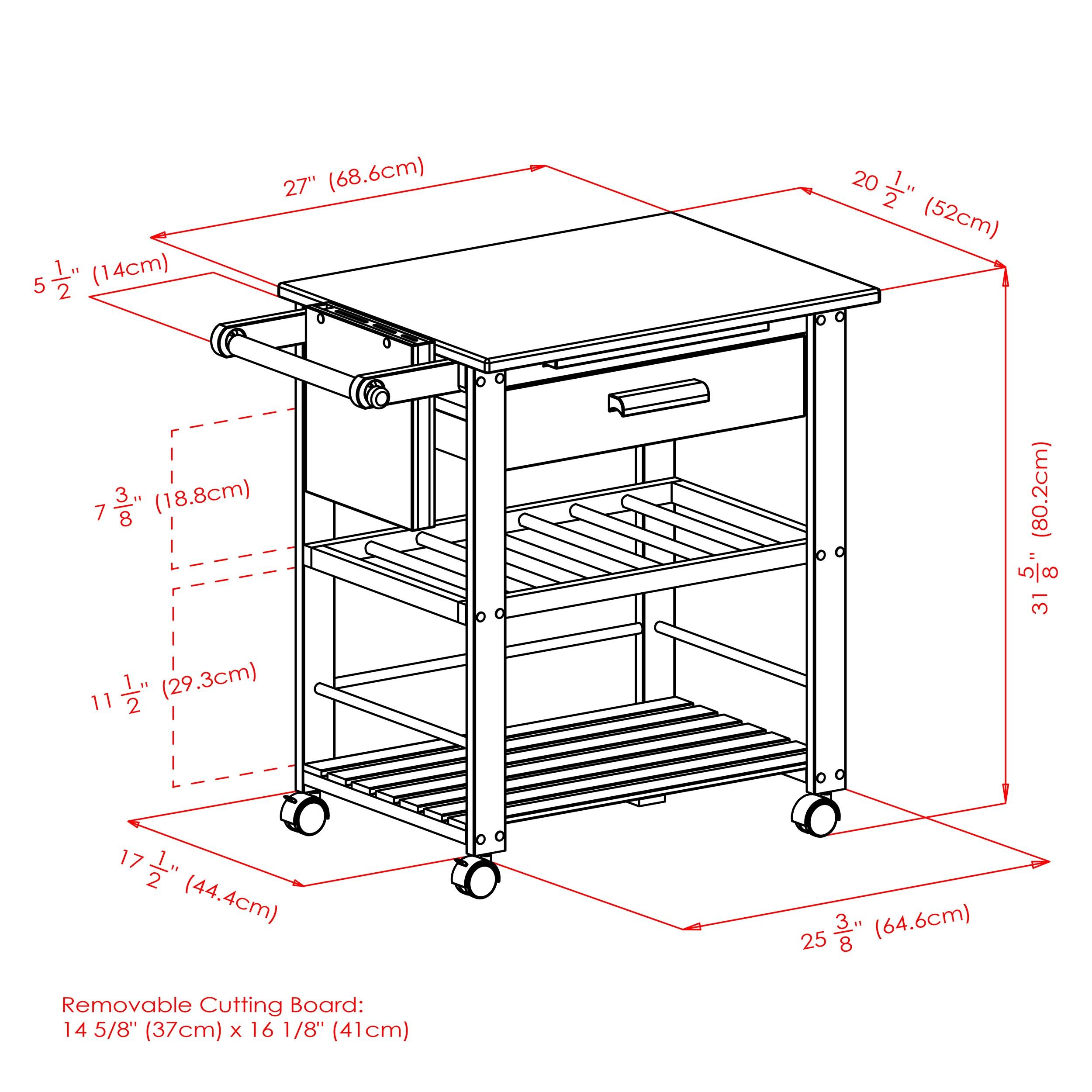 Schulenburg Wood Kitchen Cart