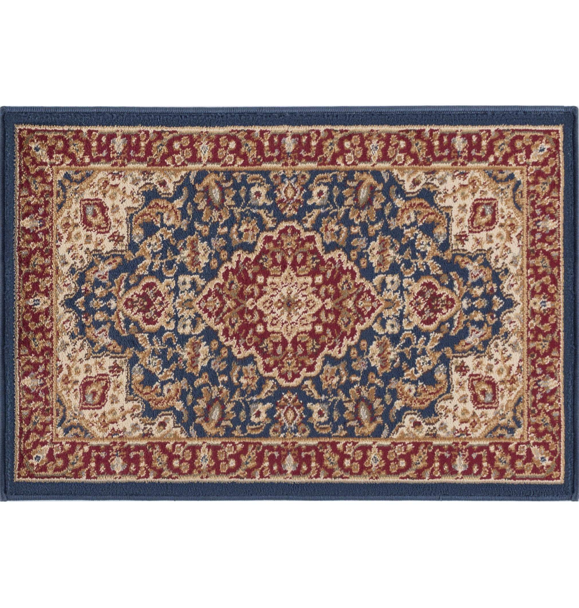 Tayse Sensation Area Rug 4787 NAVY Traditional Navy Blue Bordered Medallion 2' x 3' Rectangle