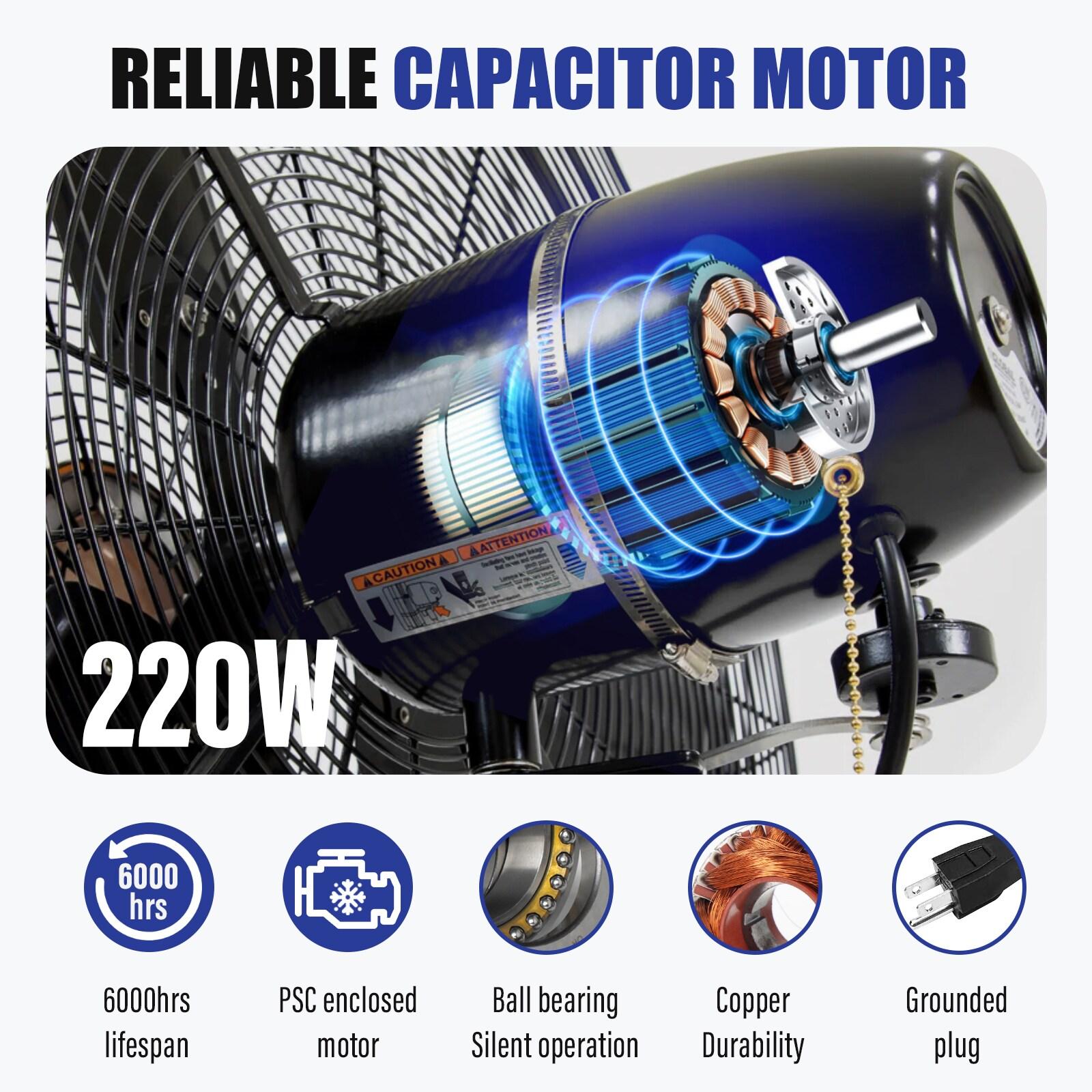 iLIVING iLIVING ILG8P31-93 30" Commercial Pedestal Oscillating Fan - Shop, Garage, Warehouse - 120V, 1.8A , 8400 CFM
