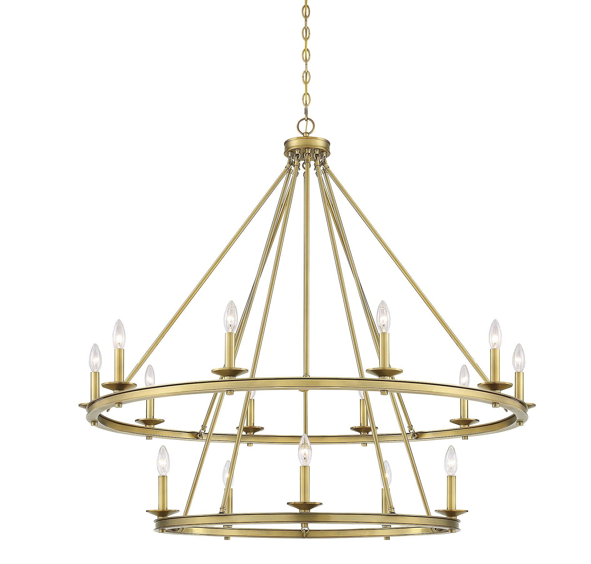 Middleton Brass Elegance 15-Light Two-Tier Candle Chandelier