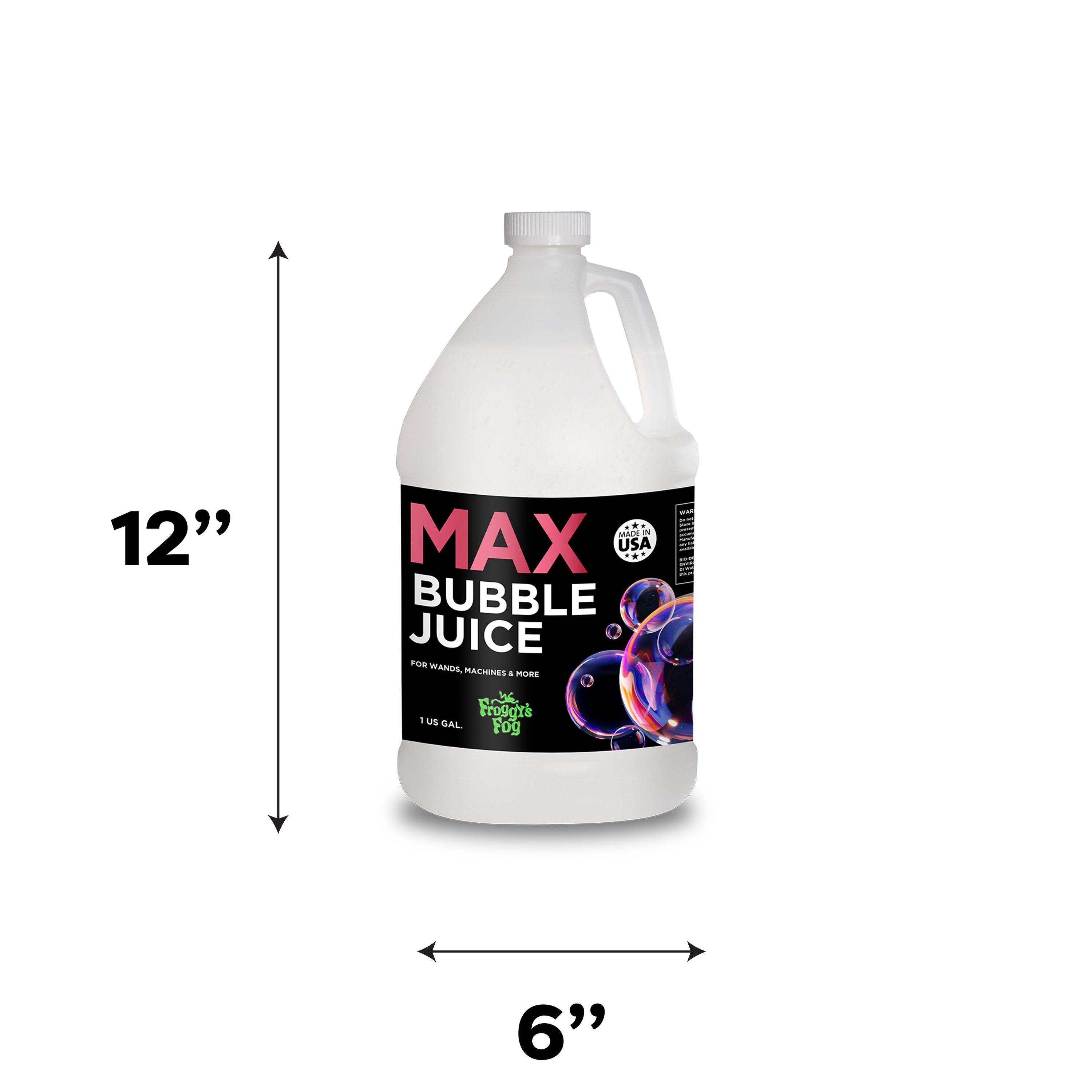 Froggy's Fog MAX Bubble Juice, Strong, Long-Lasting Bubble Solution Creates 10x Bubbles for Bubble Machines, Bubblers, and Bubble Wands, 1 Gallon